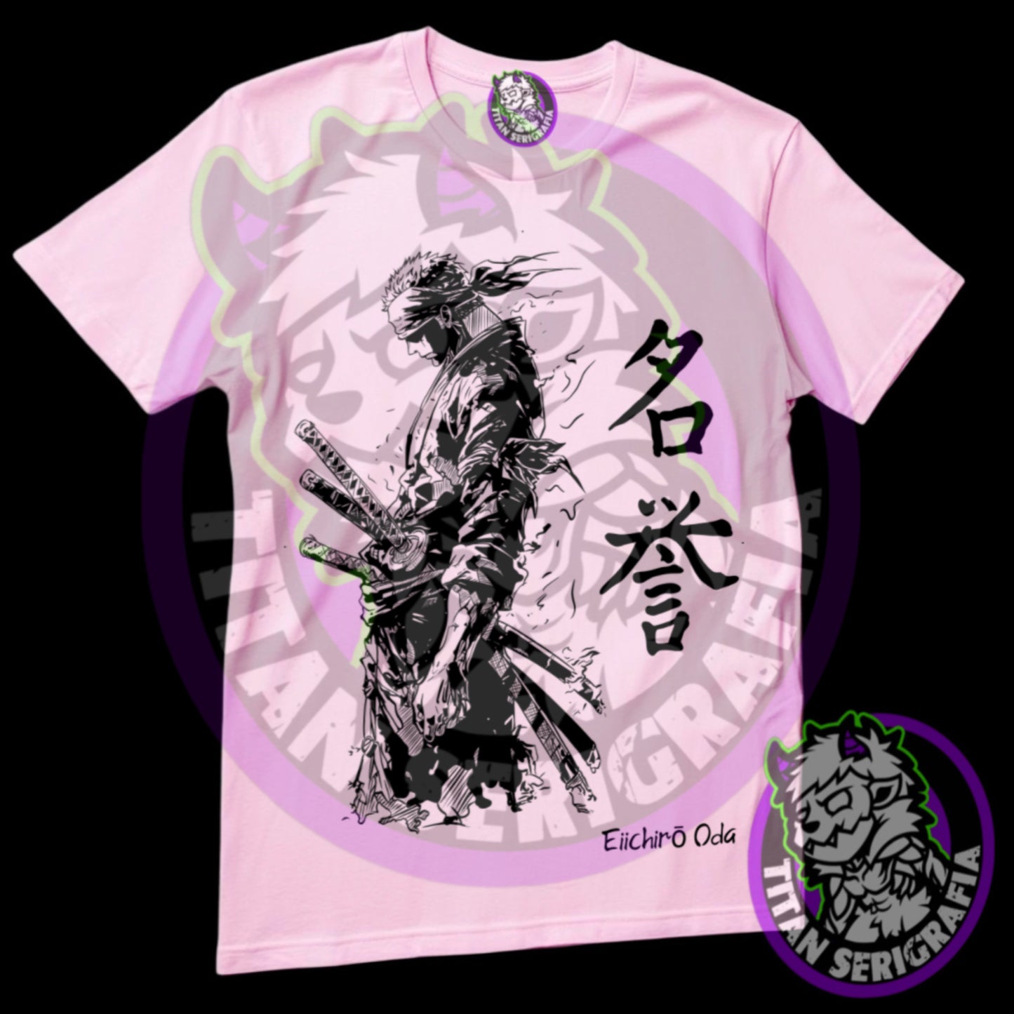 Polera blanca, arena y rosa Zoro/One Piece