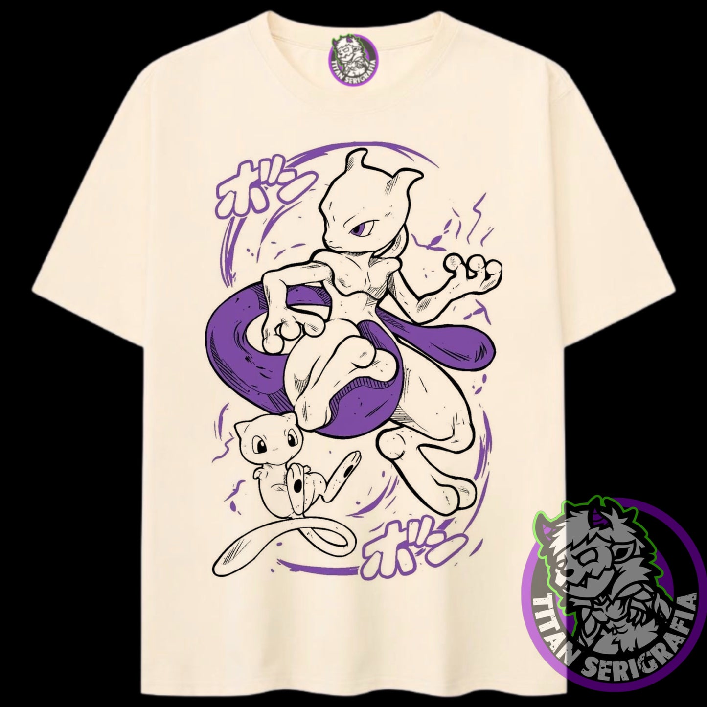 Polera blanca Mewtwo-Mew/Pokemon