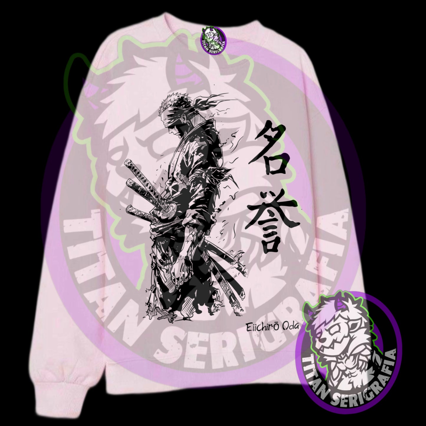 Poleron polo gris y rosa Zoro/One Piece