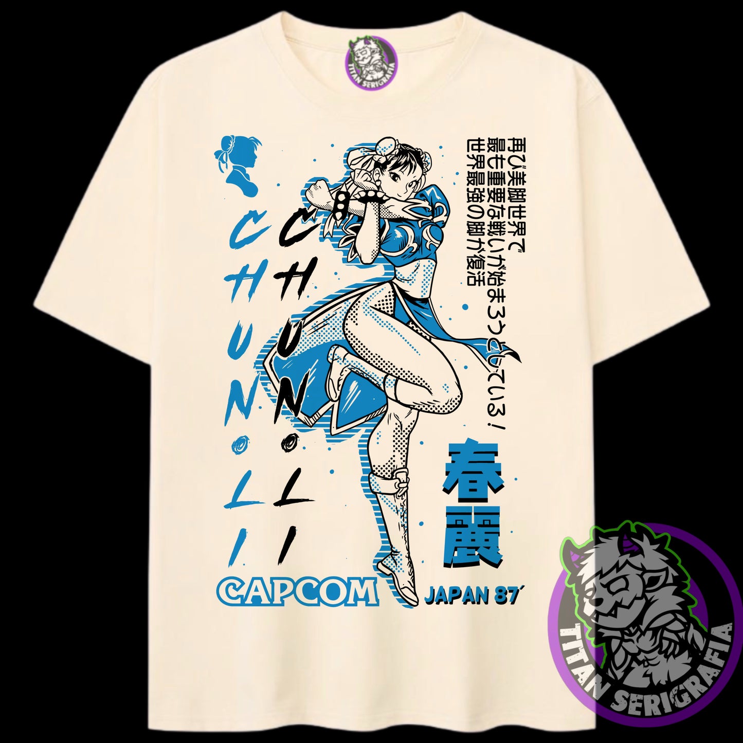 Polera blanca Chun-Li/Street Fighter/Games