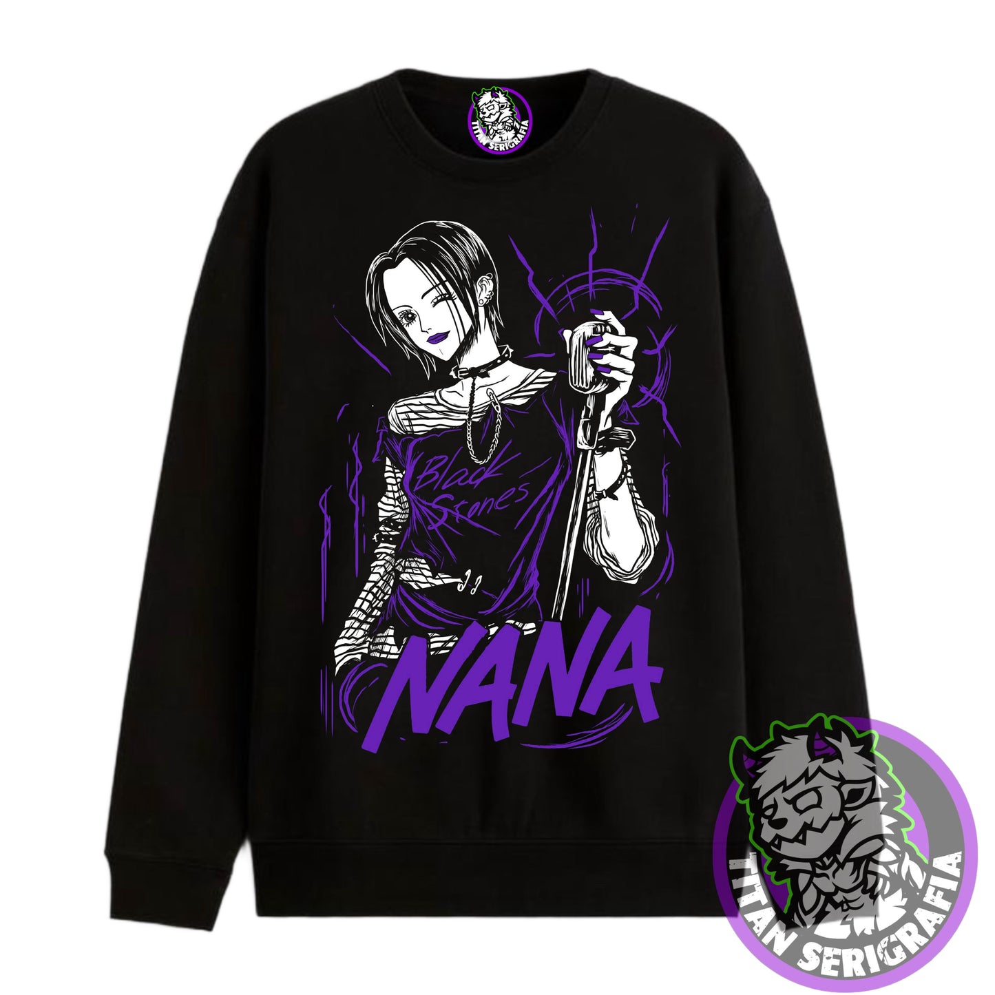 Poleron hoodie y polo negro Nana Osaki