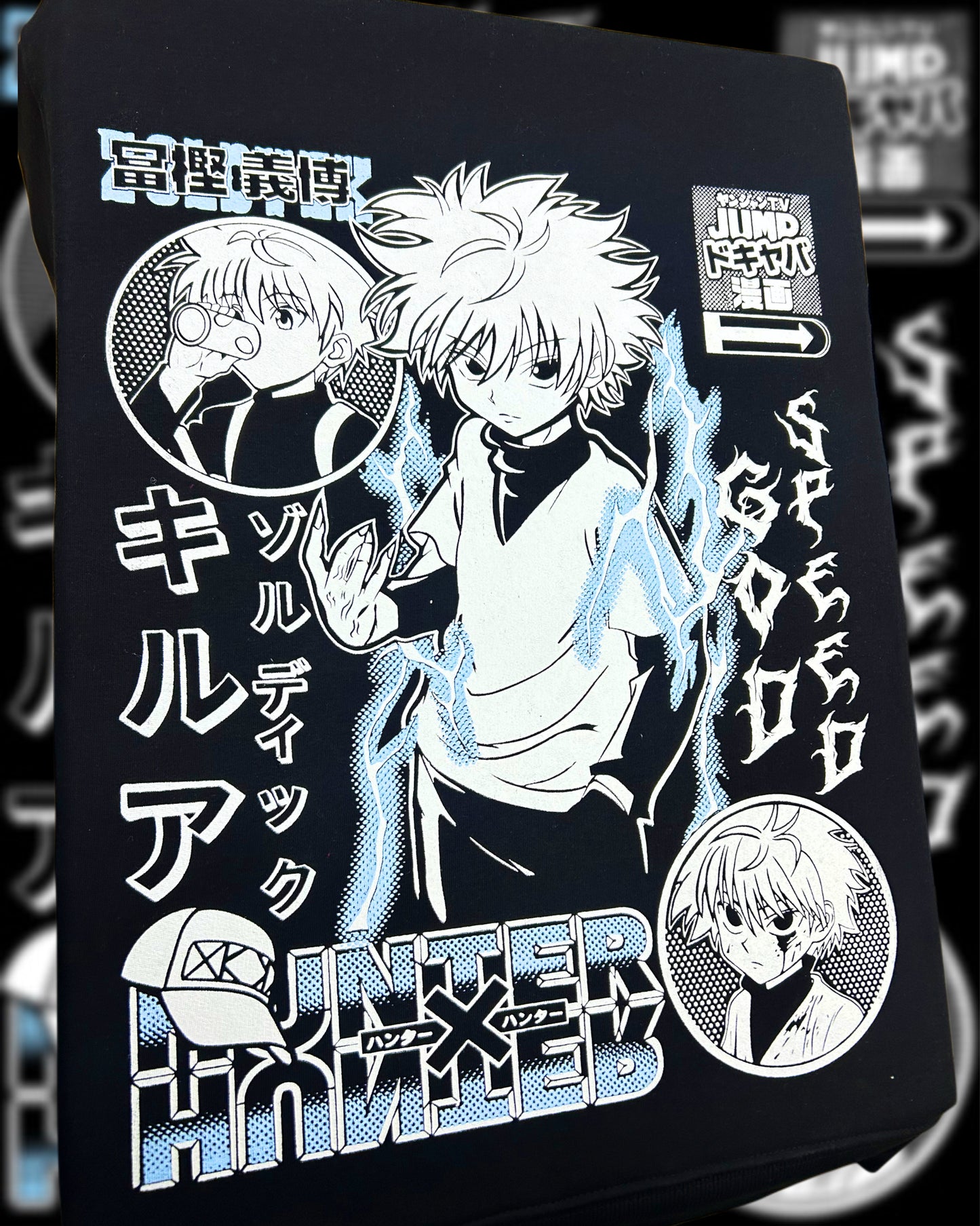 Poleron hoodie y polo negro Killua Zoldyck/Hunter x Hunter