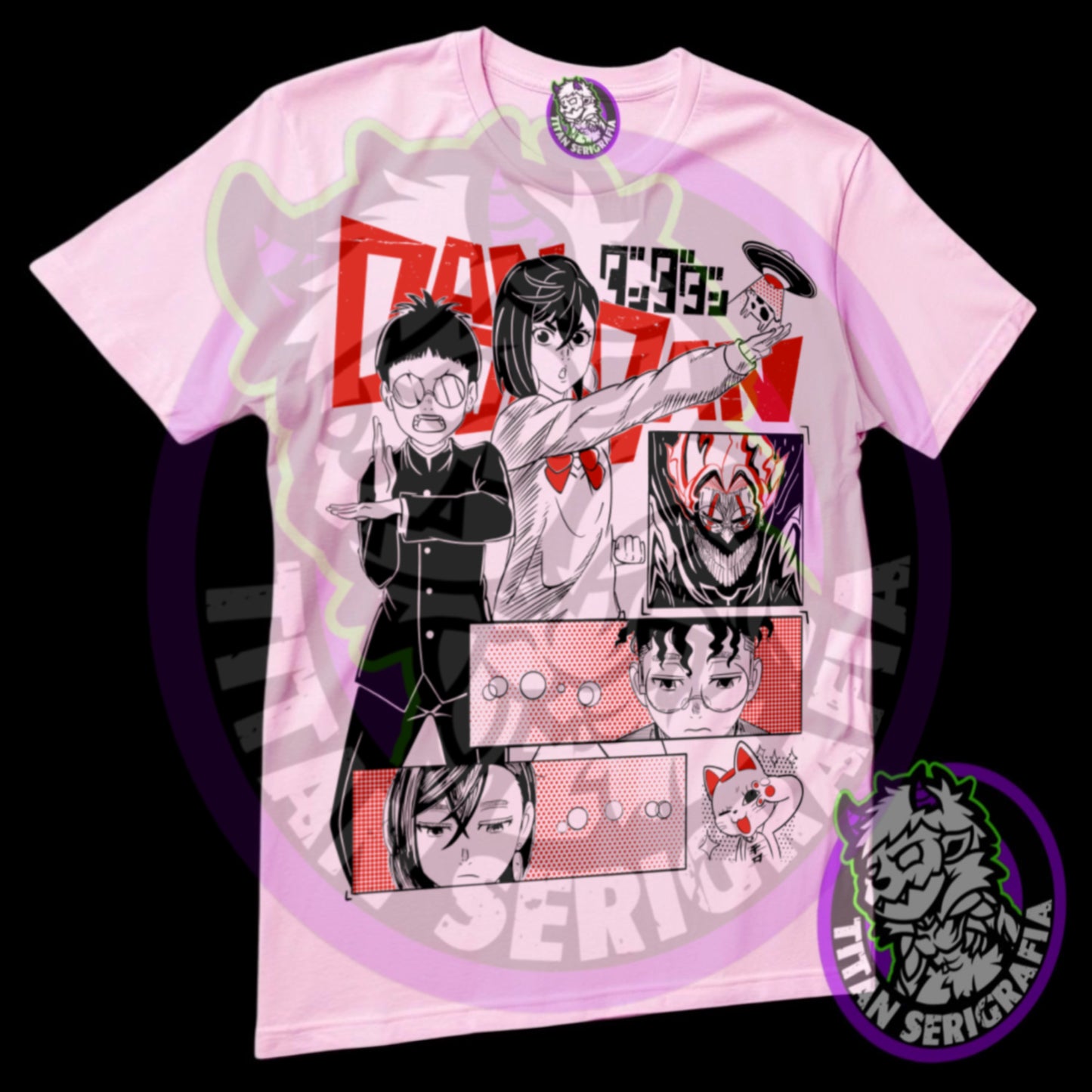 Polera blanca Okarun y Momo/Dan Da Dan