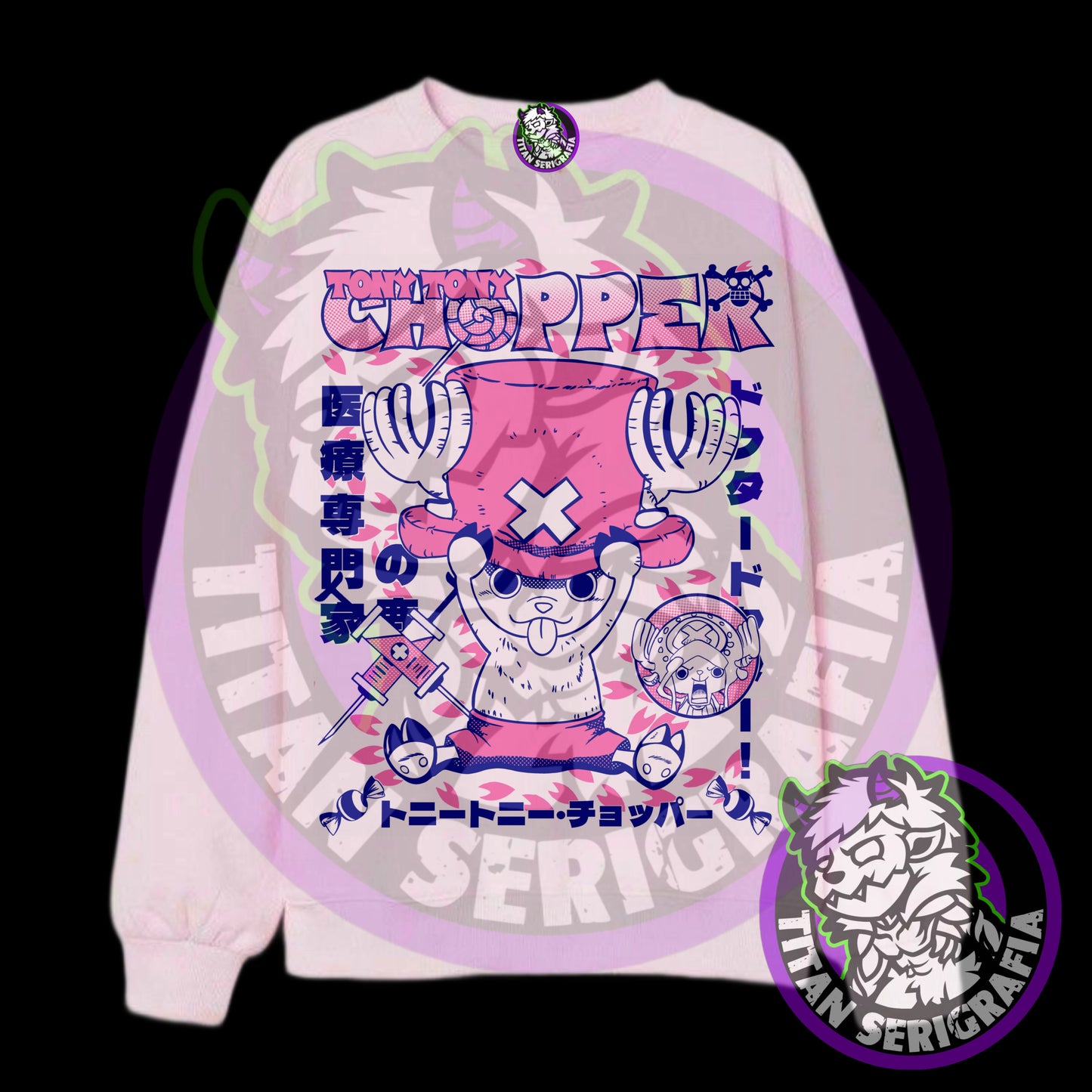 Poleron polo rosa y gris Tony Tony Chopper/One Piece