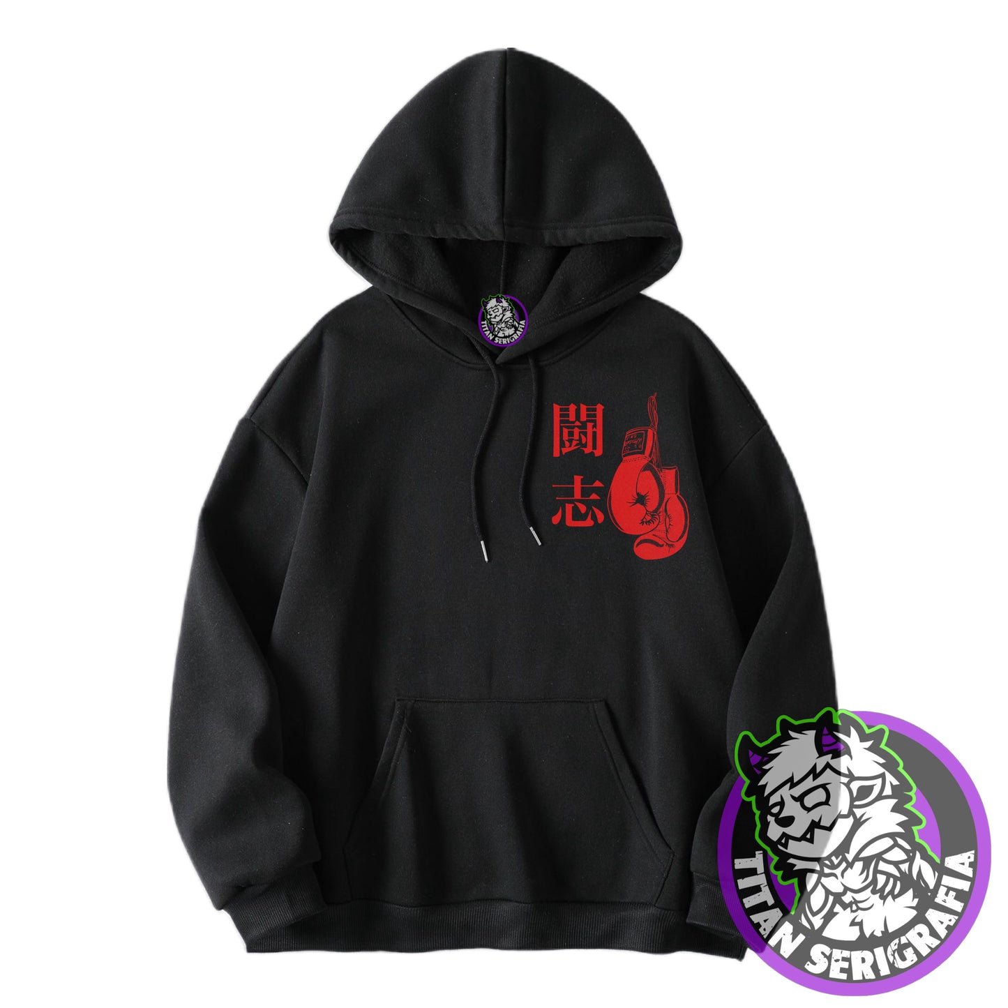 Poleron hoodie y polo negro Ippo/Hajime no Ippo