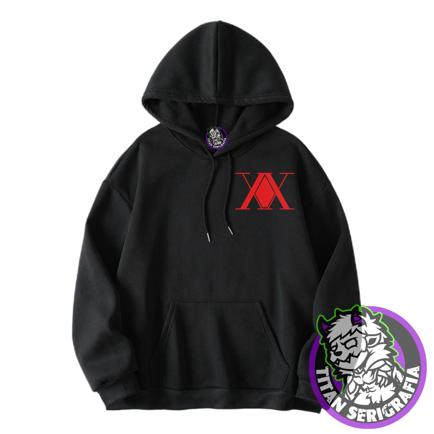 Poleron Hoodie y polo negro Hisoka-Arañas/Hunter X Hunter