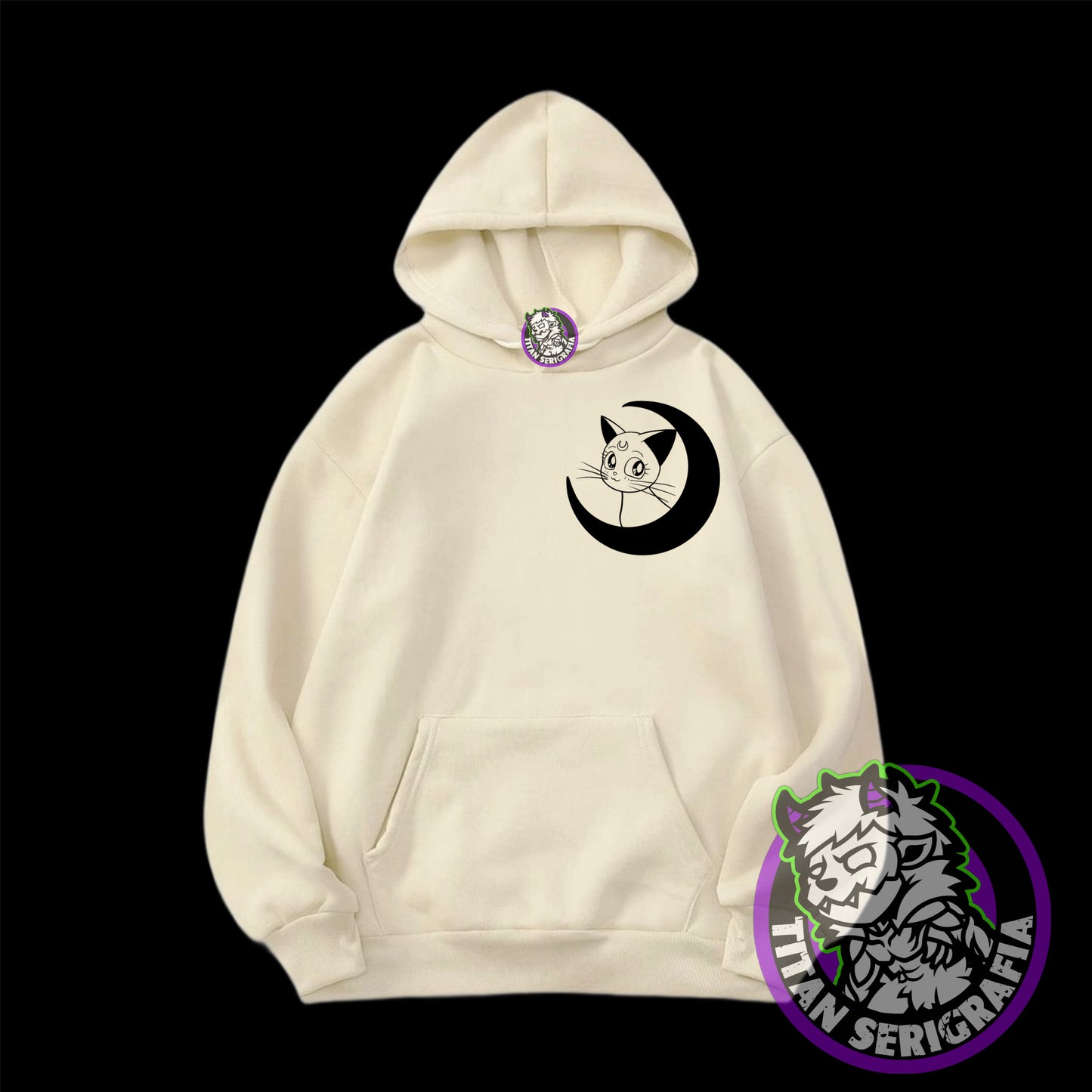 Poleron hoodie rosa, gris y arena Serena Usagi/Sailor moon