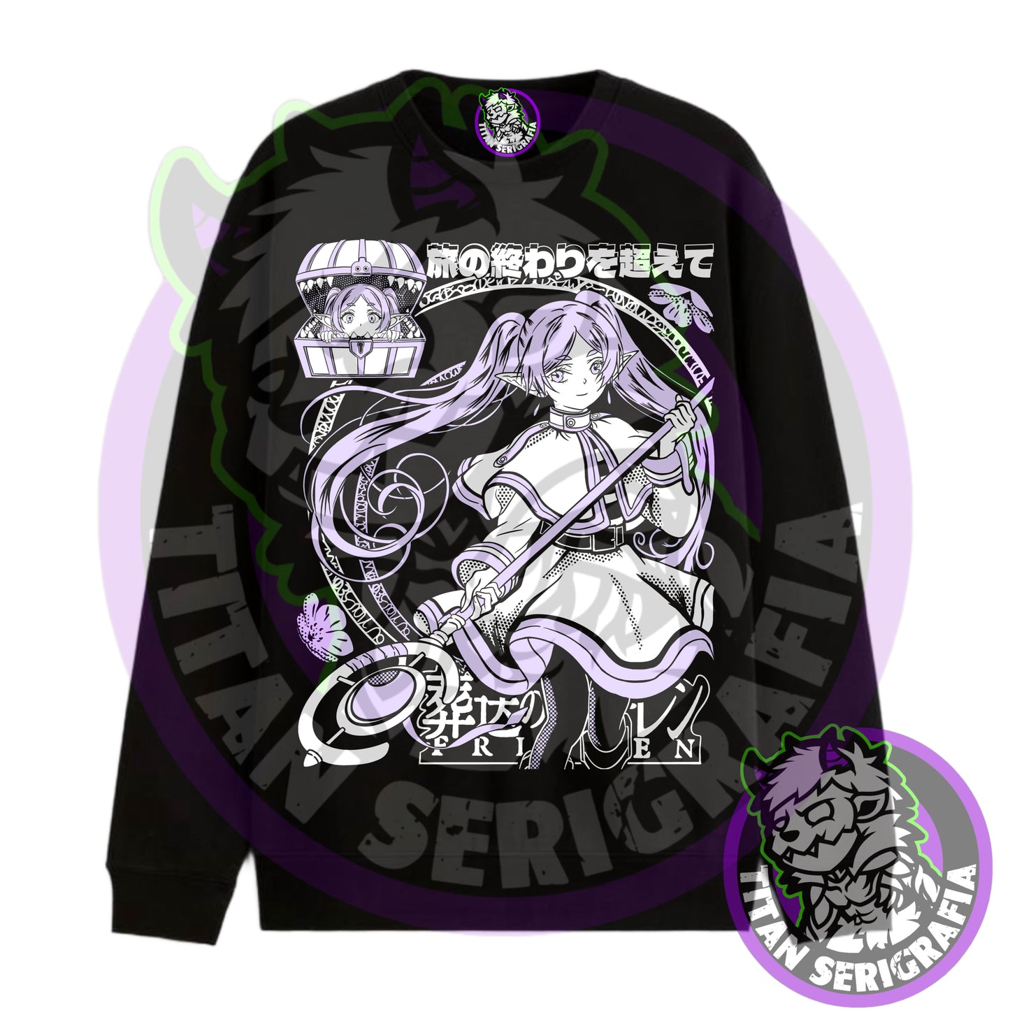 Poleron canguro y polo negro Frieren/Sōsō no Frieren
