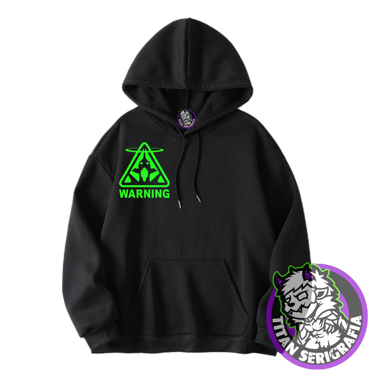 Poleron hoodie y polo negro Eva 01/Evangelion