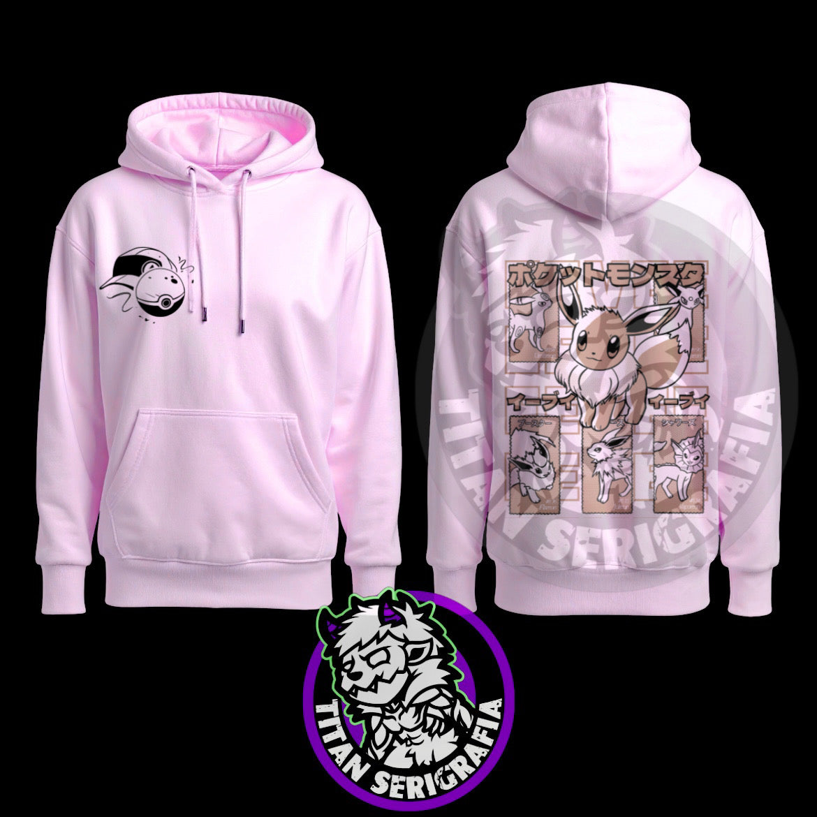 Hoodie arena, gris y rosa Eevee/Pokemon
