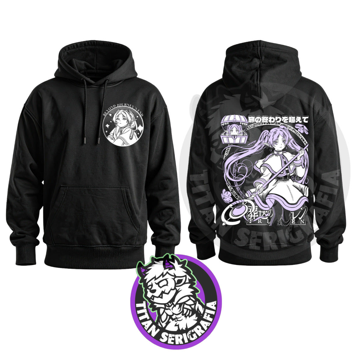 Poleron canguro y polo negro Frieren/Sōsō no Frieren