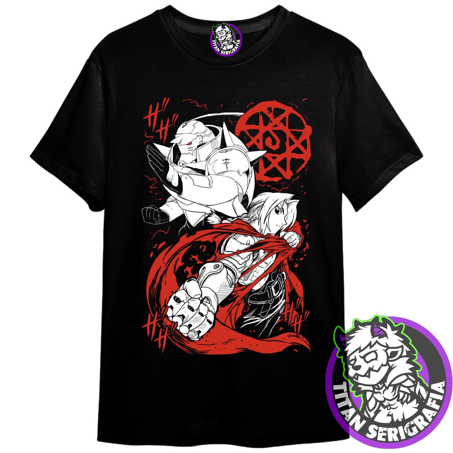 Polera negra Edward y Alphonse Elric/Fullmetal Alchemist