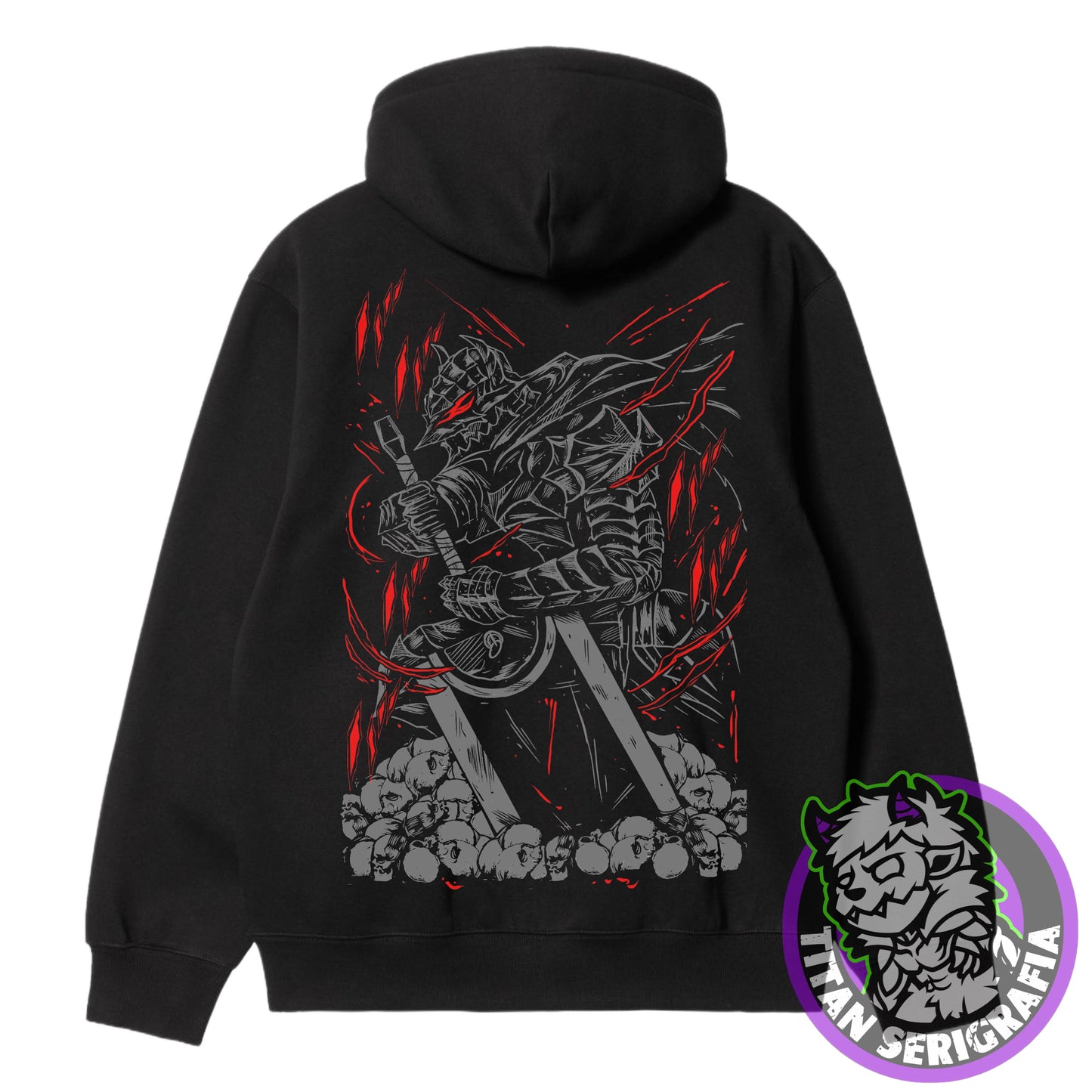 Poleron polo y hoodie negro Guts-Armadura/Berserk