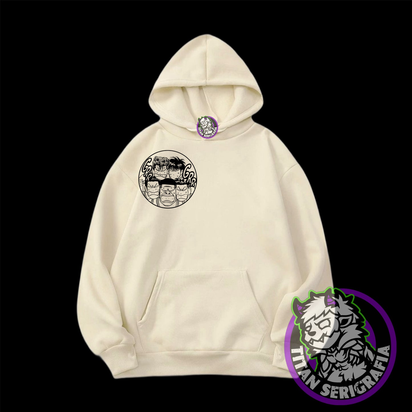 Poleron hoodie gris, rosa y arena Slamdunk/Shohoku High