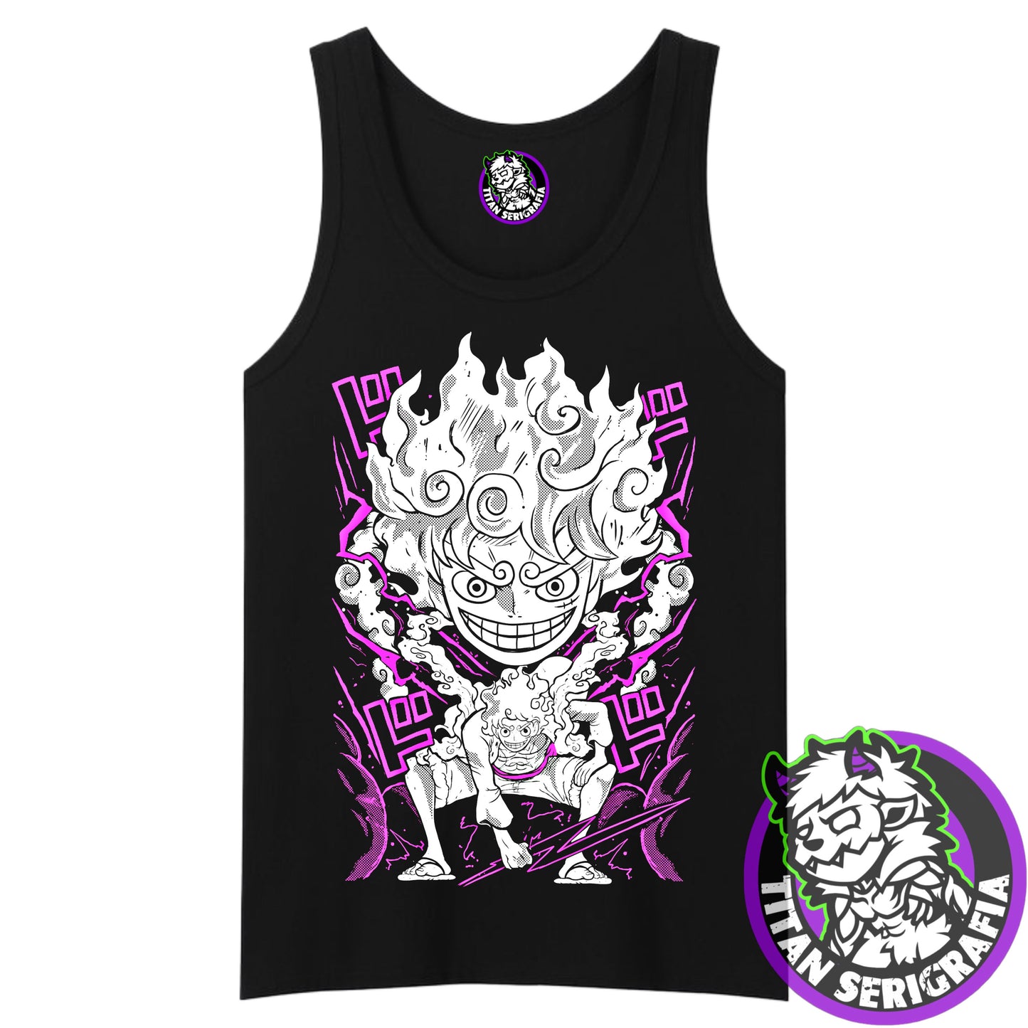 Polera negra Luffy Gear 5/One Piece