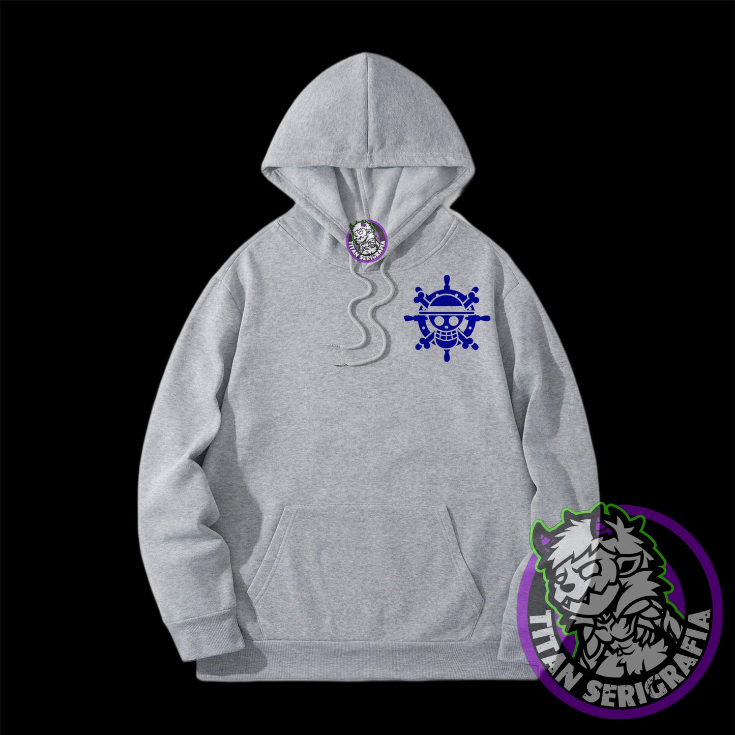 Poleron hoodie arena, rosa y gris Tony Tony Chopper/One Piece