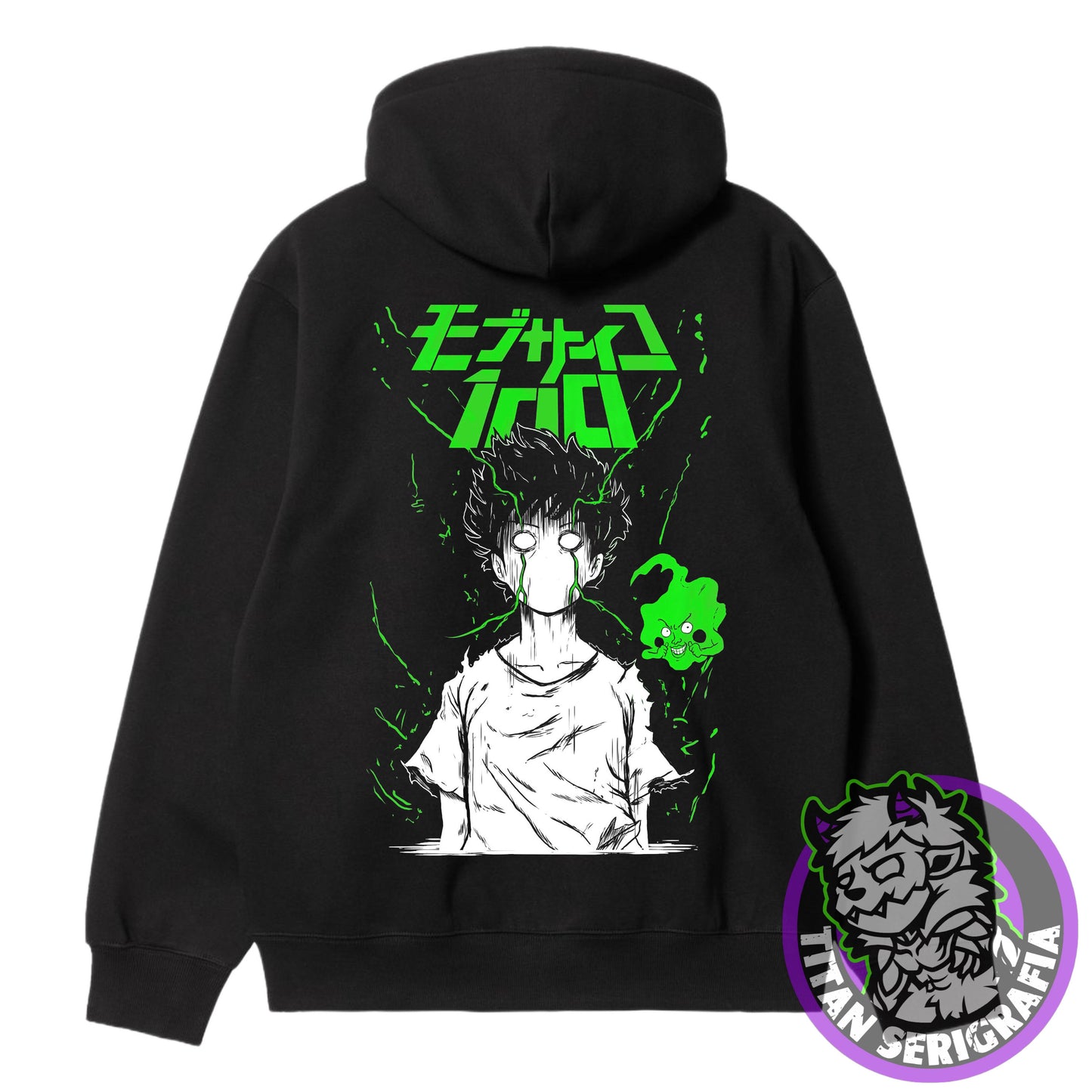 Poleron polo y hoodie negro Mob Psycho 100