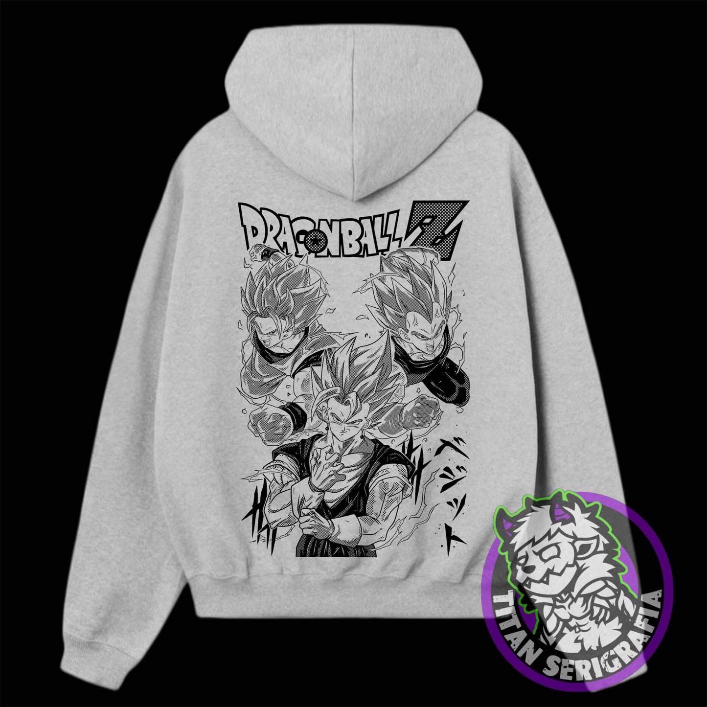 Poleron hoodie rosa y gris Vegetto/Dragon Ball Z