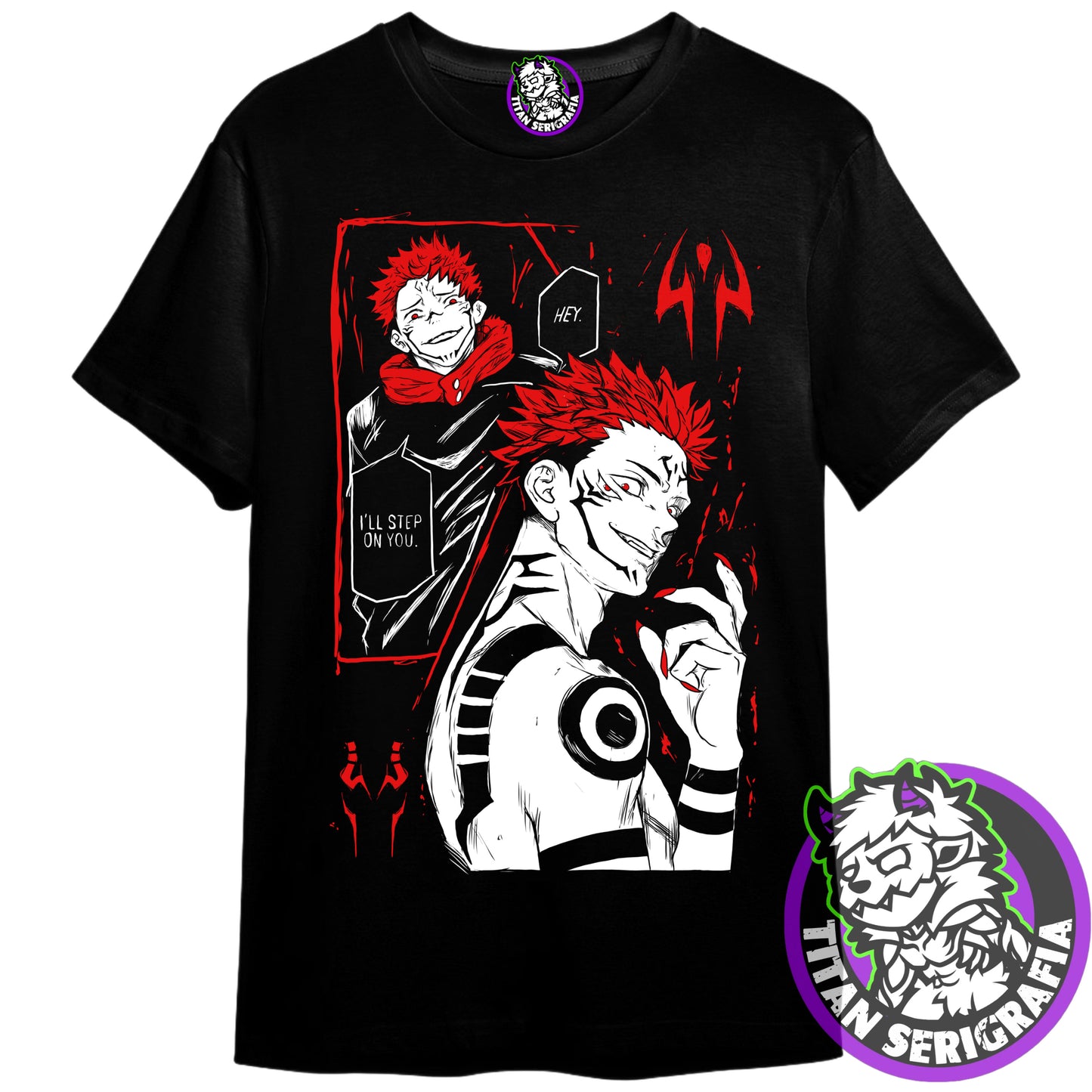 Polera negra Ryomen Sukuna/Jujutsu Kaisen