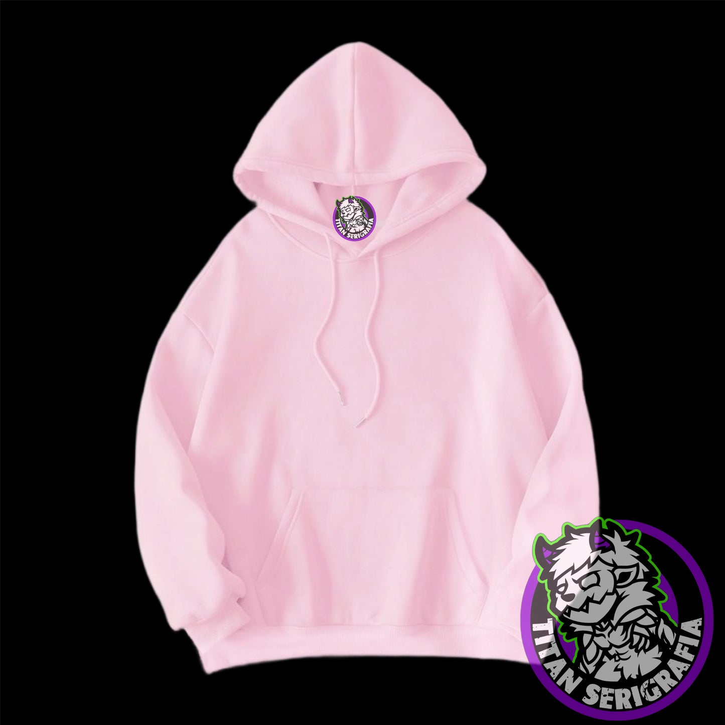 Poleron hoodie rosa y gris Power/Chainsawman