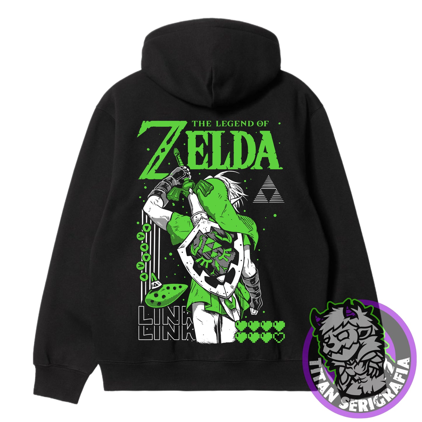 Poleron polo y hoodie negro Link/The legend of Zelda/Games