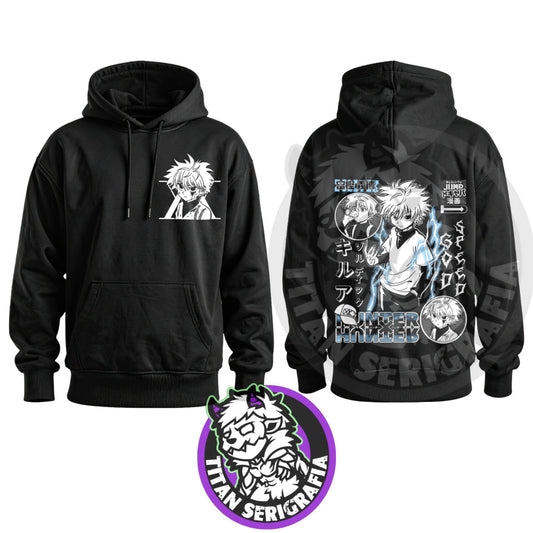 Poleron hoodie y polo negro Killua Zoldyck/Hunter x Hunter