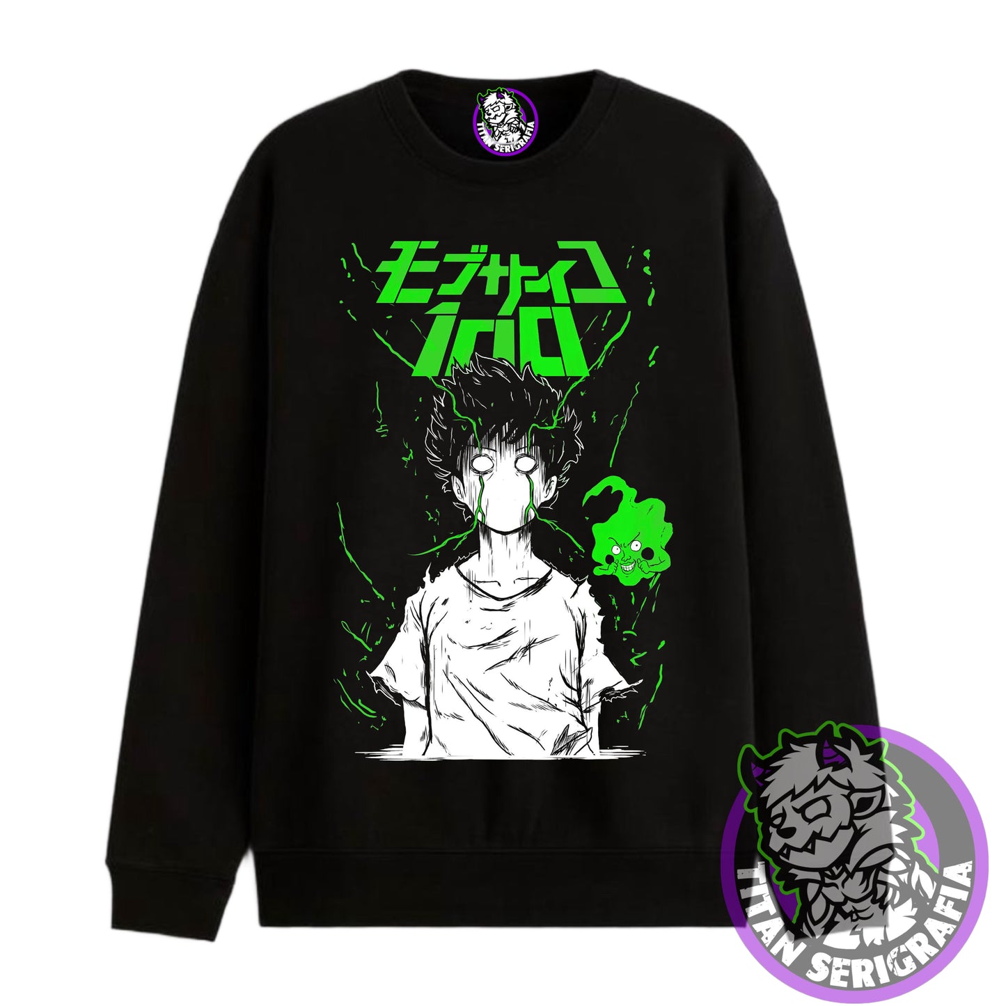 Poleron polo y hoodie negro Mob Psycho 100