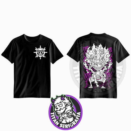 Polera doble estampado Luffy Gear5/One Piece