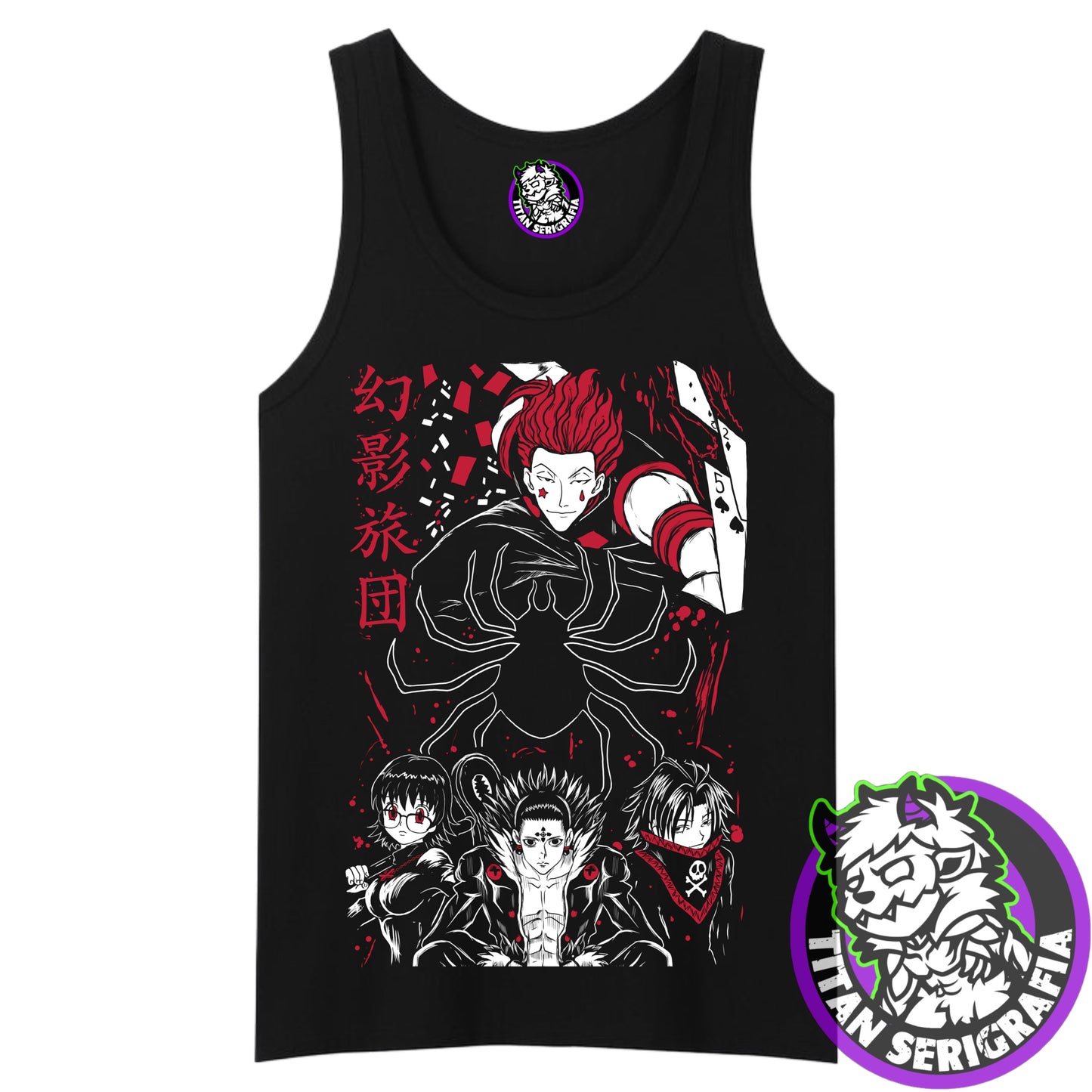 Polera negra Hunter X Hunter Hisoka/Arañas