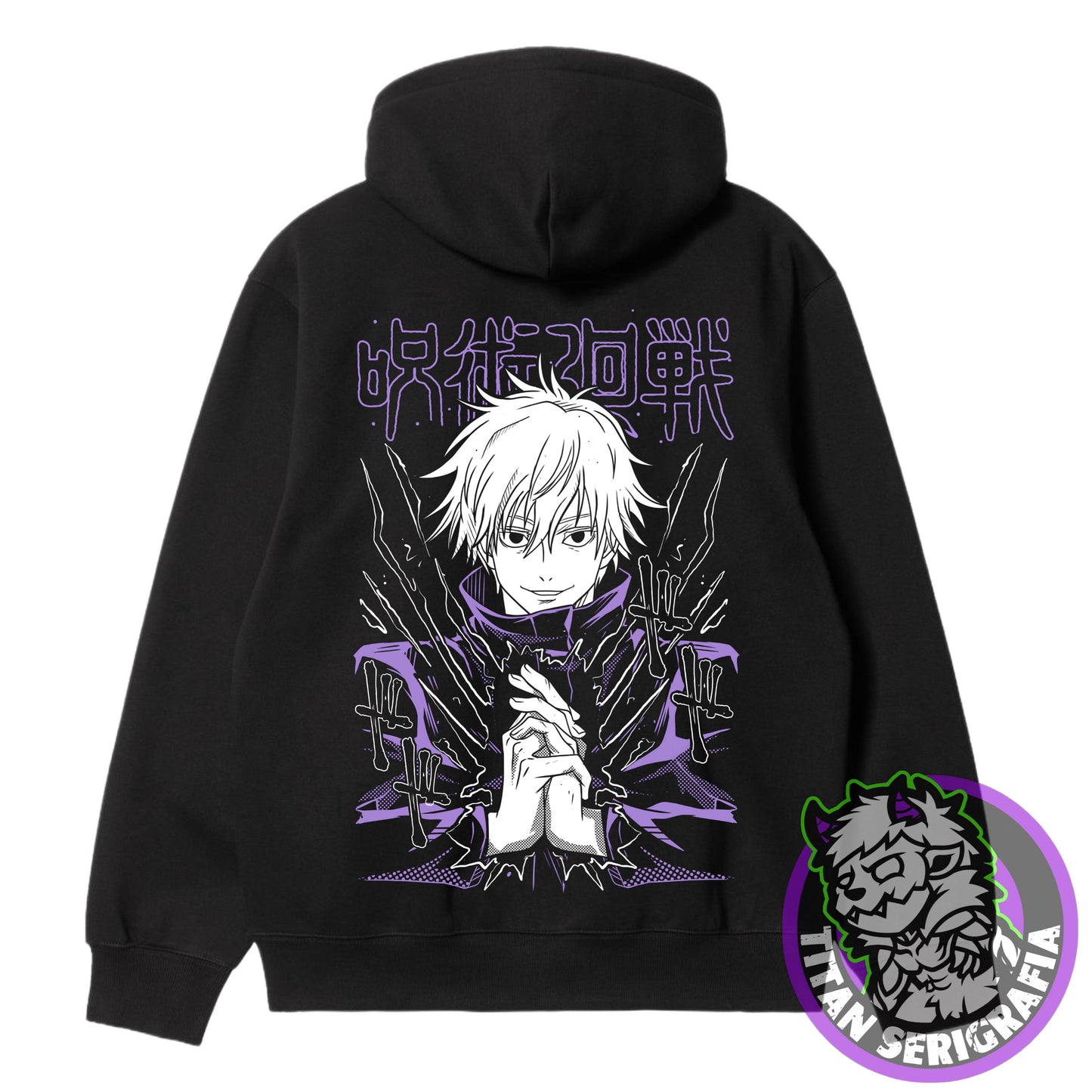 Poleron polo y Hoodie negro Satoru Gojo 2/Jujutsu Kaisen