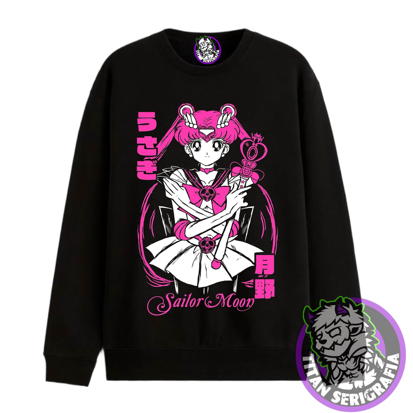 Poleron hoodie y polo negro Serena/Sailor Moon