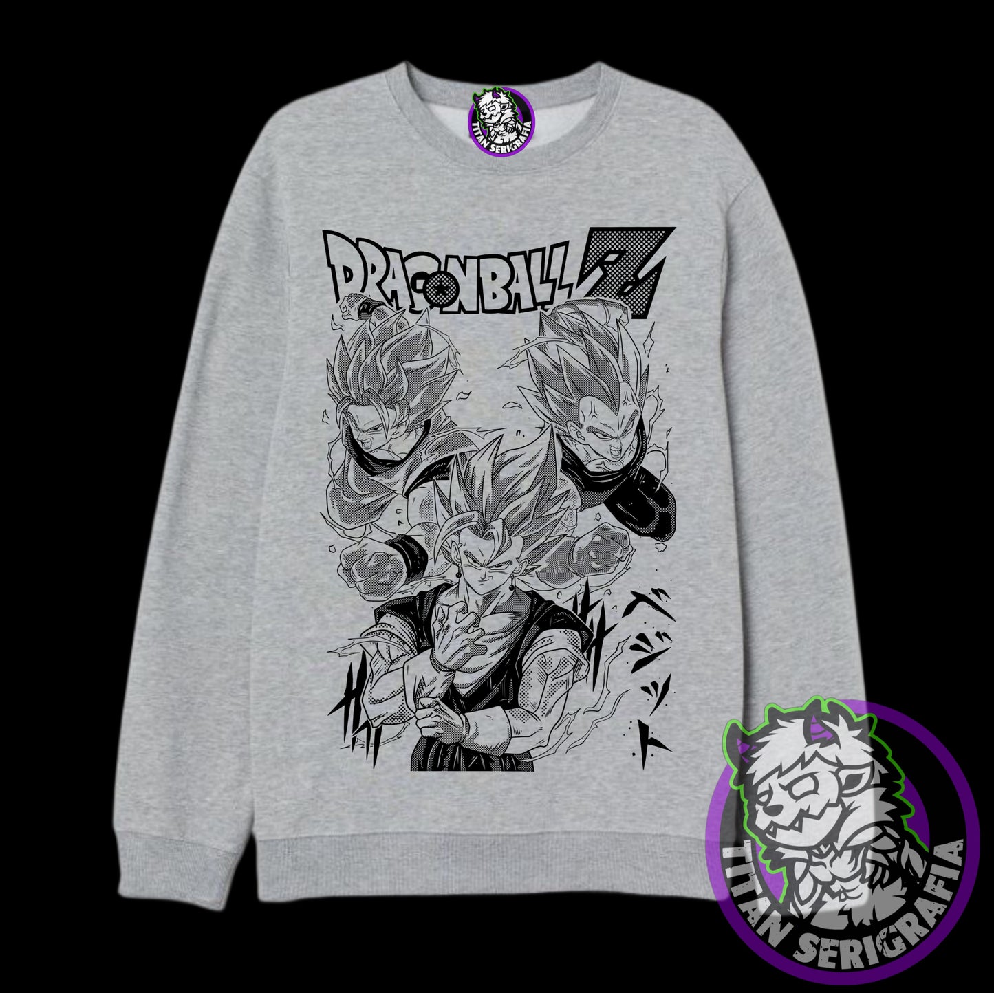 Poleron polo gris y rosa Vegetto/Dragon Ball Z