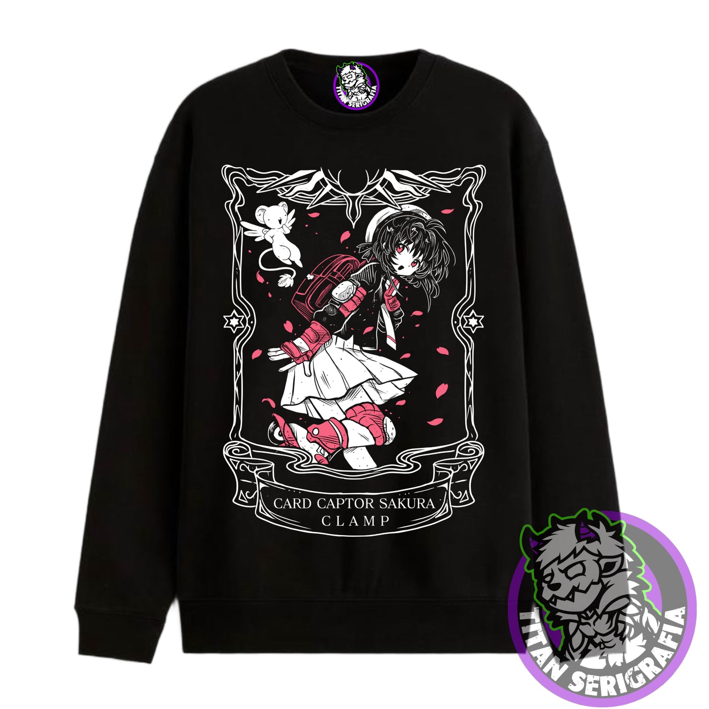 Poleron polo y hoodie negro Sakura Cardcaptor