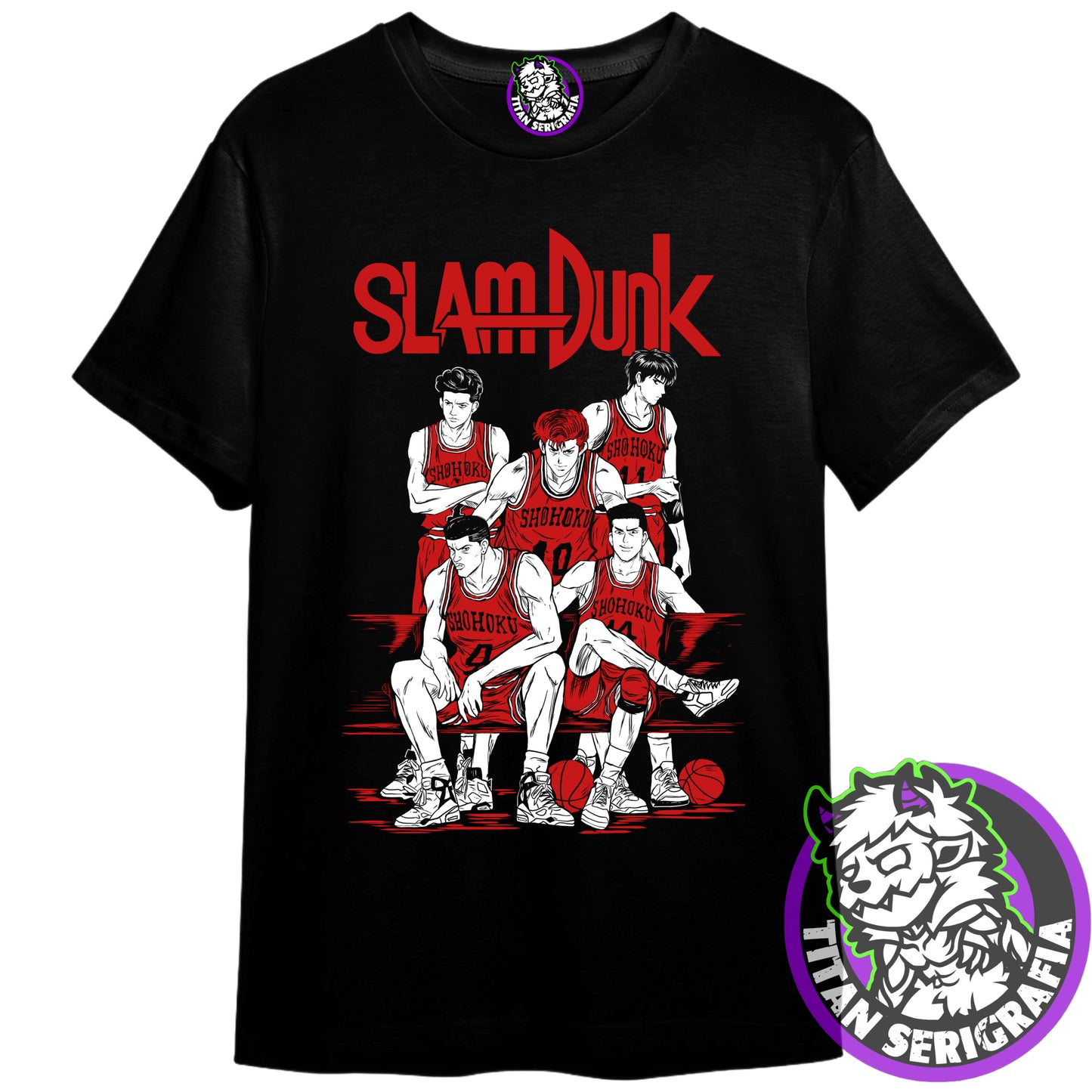 Polera negra Slamdunk equipo