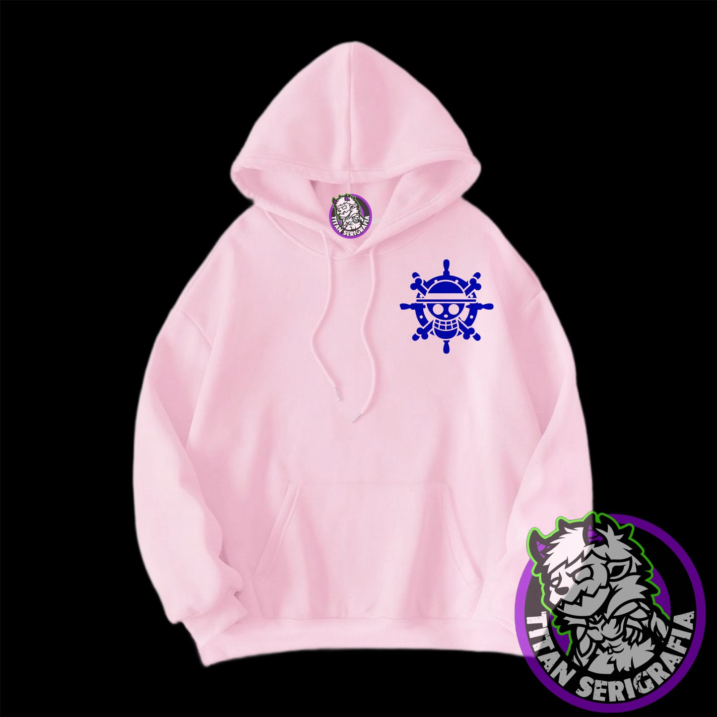 Poleron hoodie arena, rosa y gris Tony Tony Chopper/One Piece