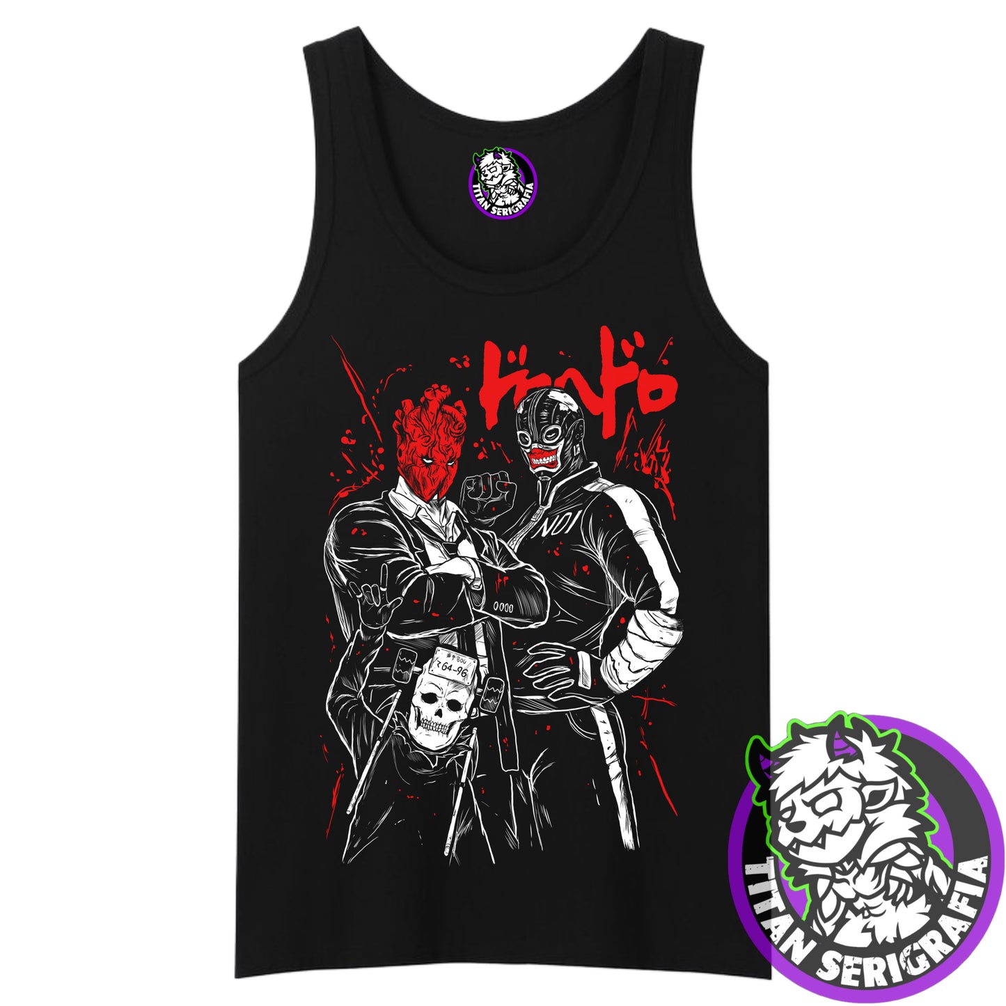 Polera negra Shin, Noi y Ebisu/Dorohedoro