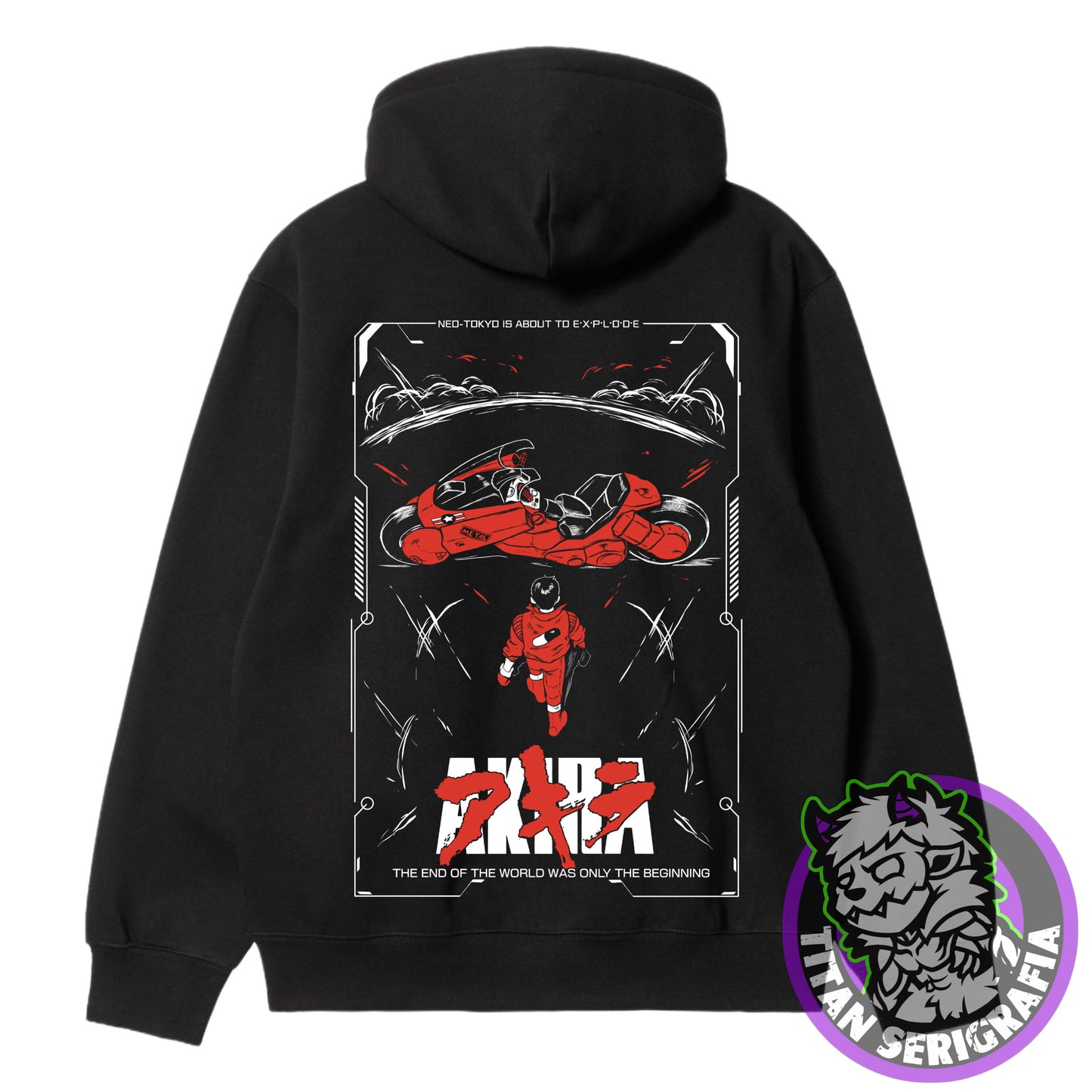 Poleron polo y Hoodie negro Akira moto