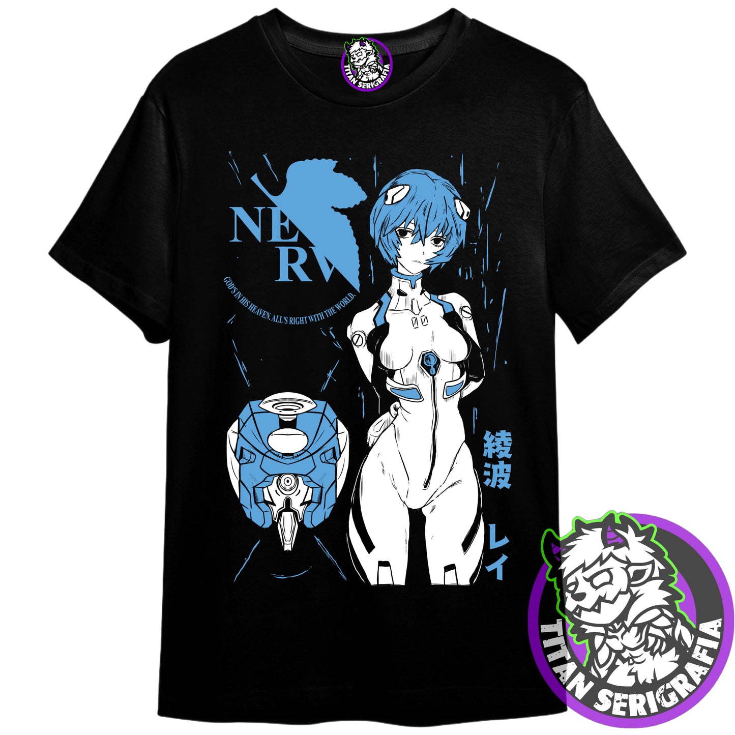 Polera negra Rei Ayanami/Evangelion