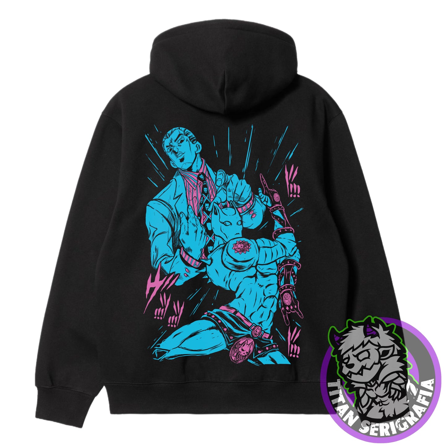 Poleron hoodie y polo negro Kira-Killer Queen/Jojo’s Bizarre Adventure