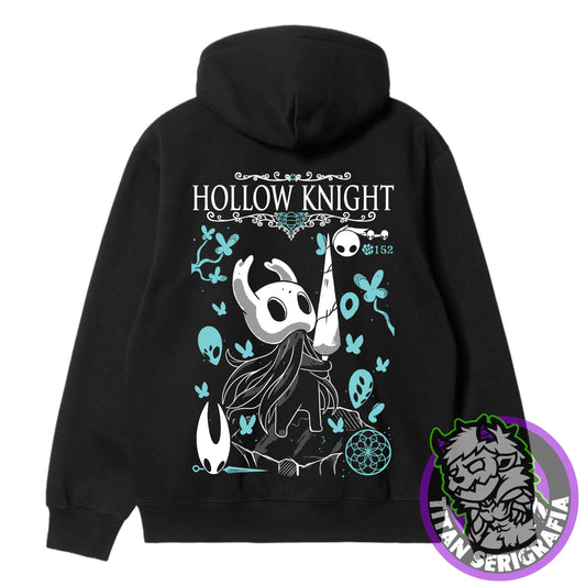 Poleron hoodie y polo negro Hollow Knight