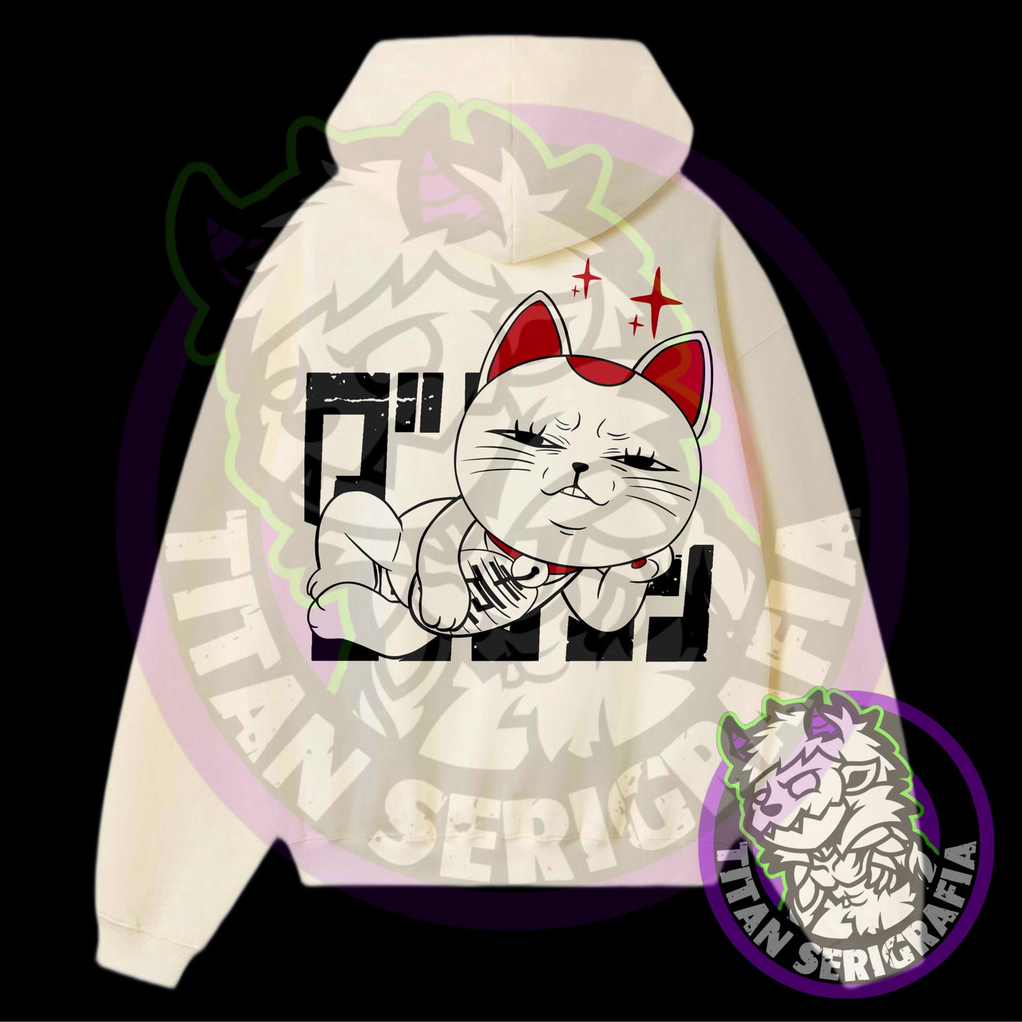 Poleron hoodie arena, gris y rosa Turbo abuela/Dandadan