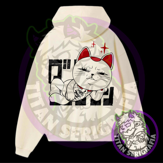 Poleron hoodie arena, gris y rosa Turbo abuela/Dandadan