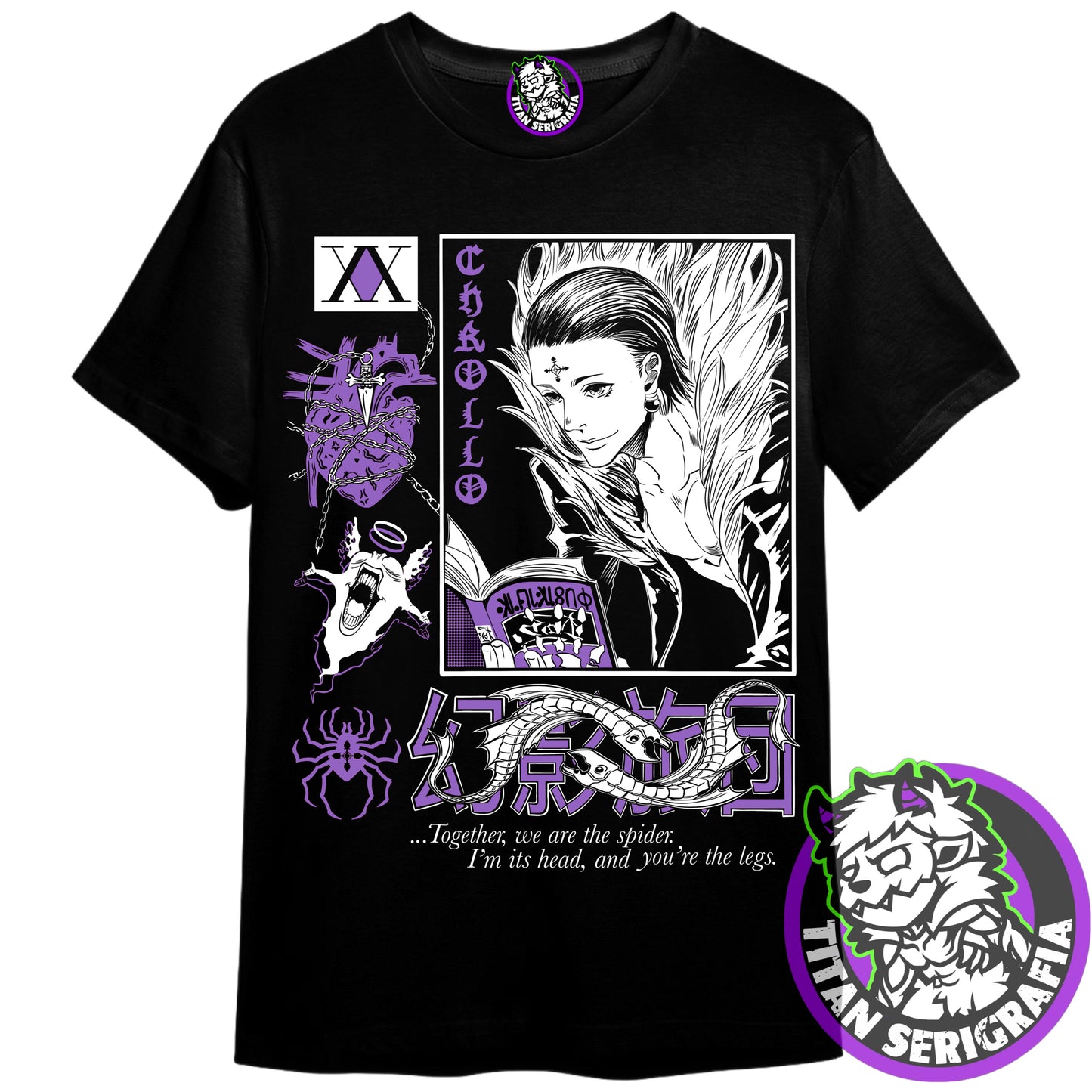 Polera negra Chrollo Lucilfer/Hunter X Hunter