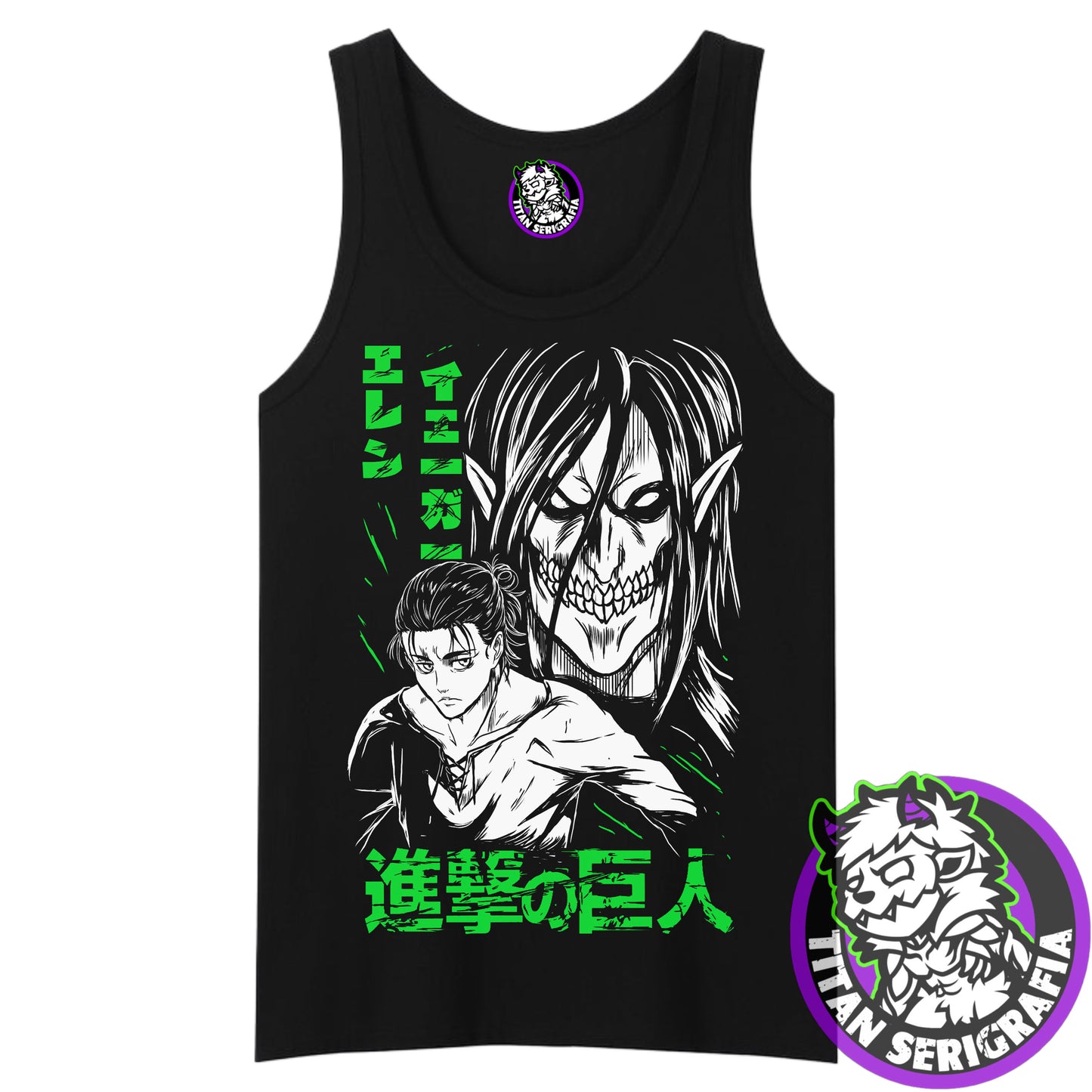 Polera negra Eren Jaeger/Attack on Titan-Shingeki no Kyojin