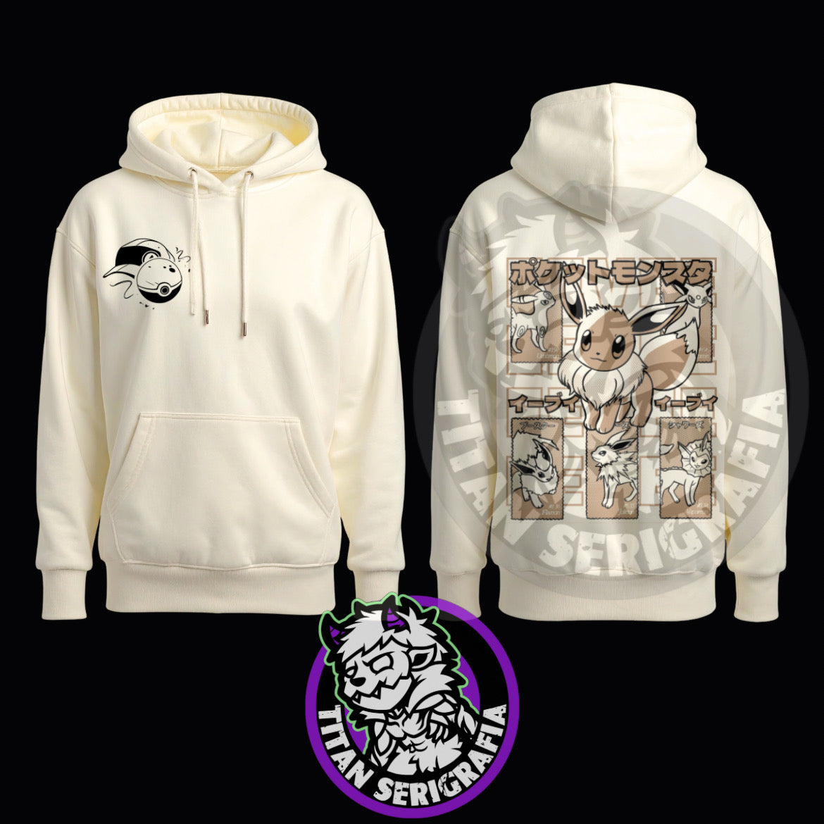 Hoodie arena, gris y rosa Eevee/Pokemon