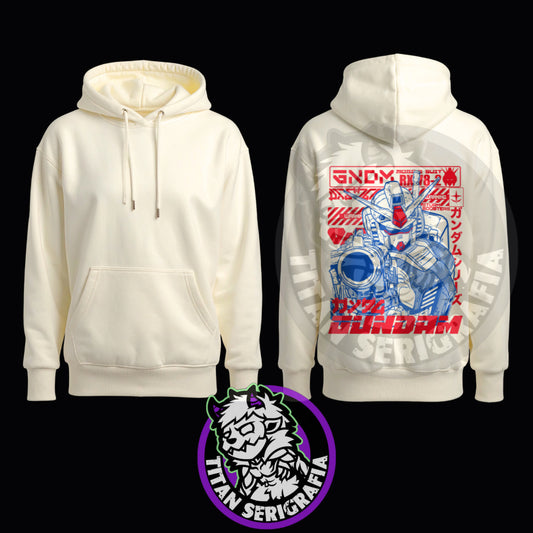 Poleron arena, gris y rosa hoodie RX-78-2/Gundam