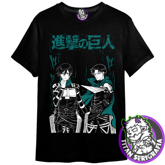 Polera negra Mikasa y Levi Ackerman/Attack on Titan