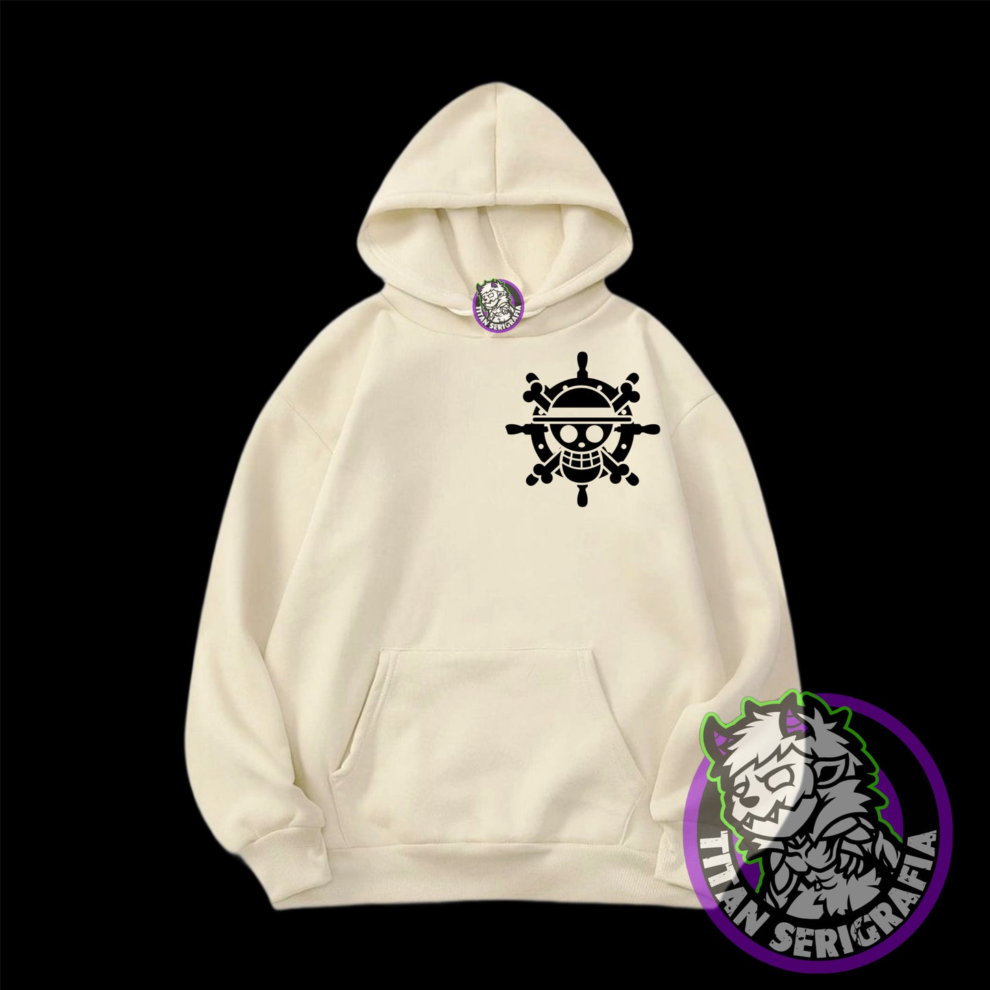 Poleron hoodie arena, rosa y gris Zoro/One Piece