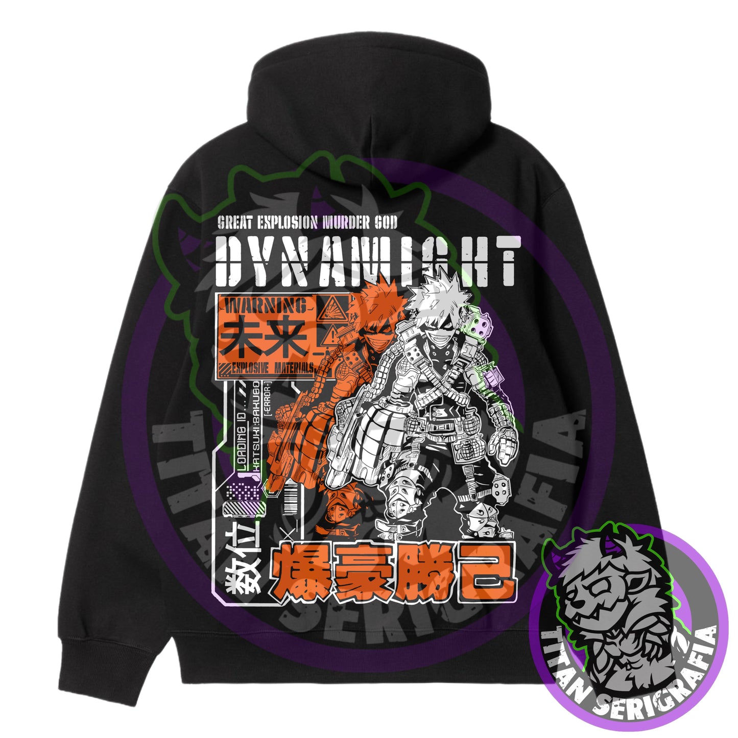 Poleron polo y hoodie negro Katsuki Bakugo-Boku no Hero