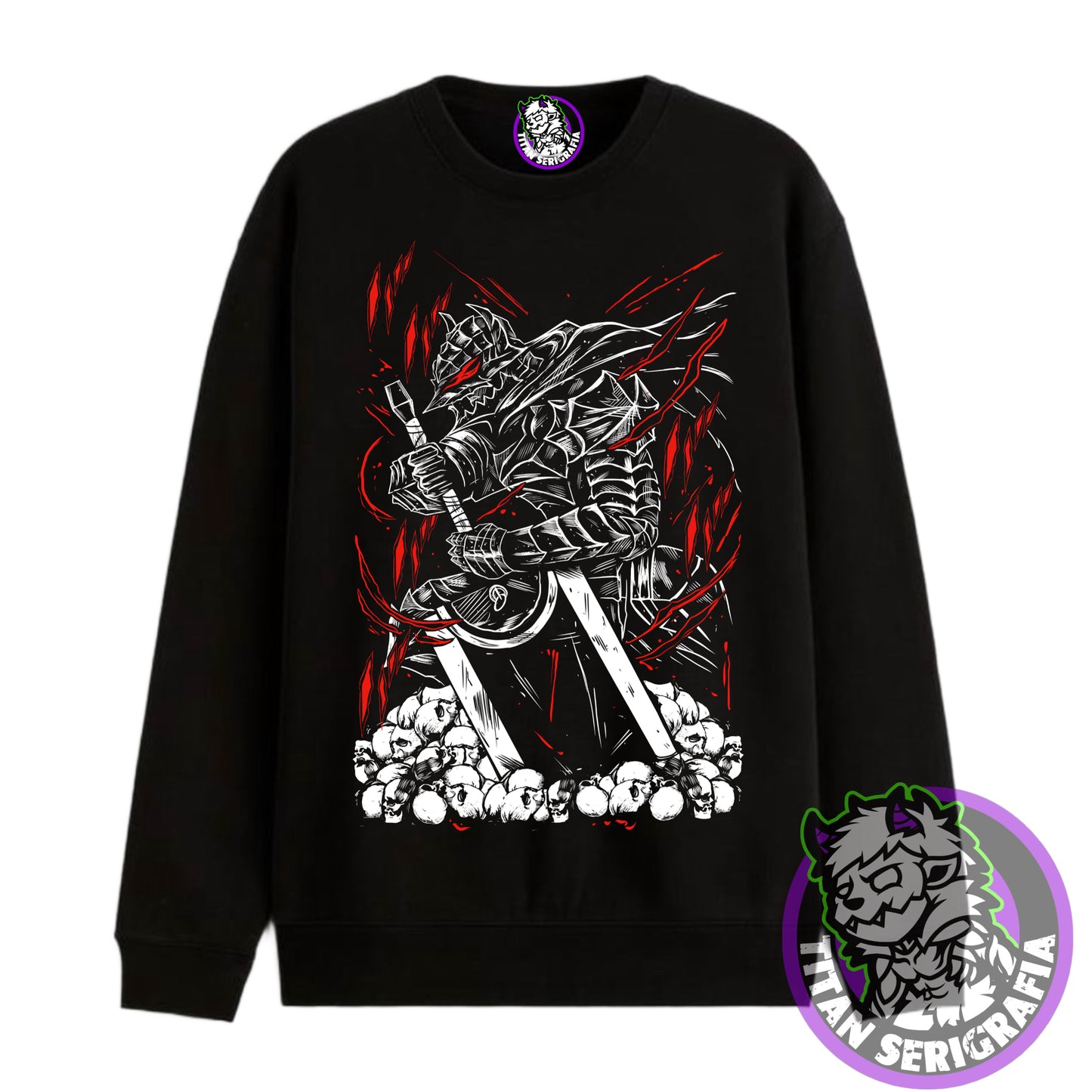Poleron polo y hoodie negro Guts-Armadura/Berserk